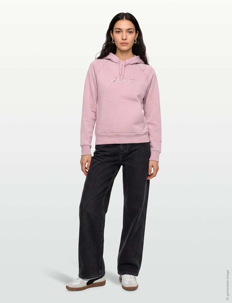 Asics - ASICS LOGO FLEECE PULLOVER HOODIE - kapuzenpullover - morganite - 0