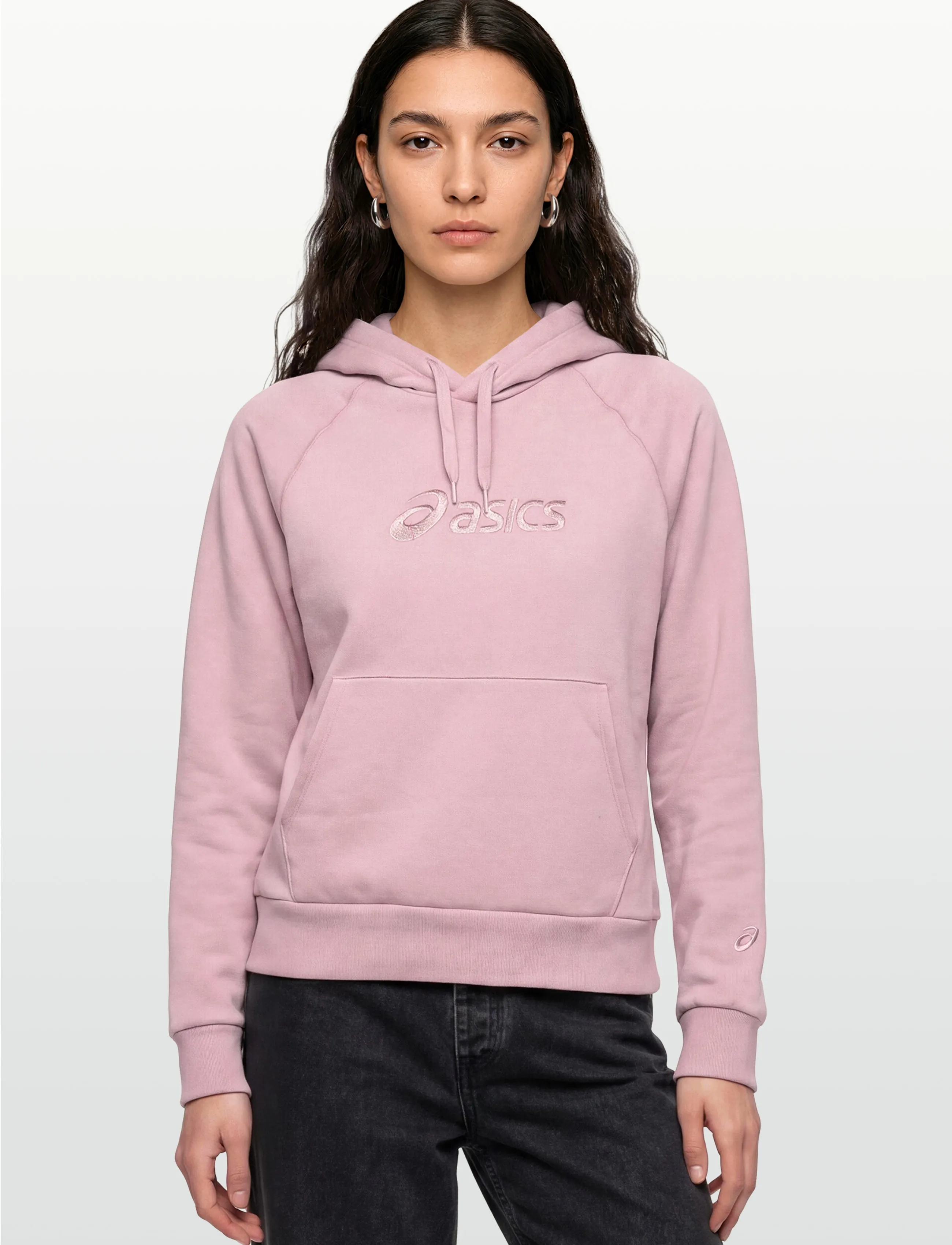 Asics - ASICS LOGO FLEECE PULLOVER HOODIE - huvtröjor - morganite - 3