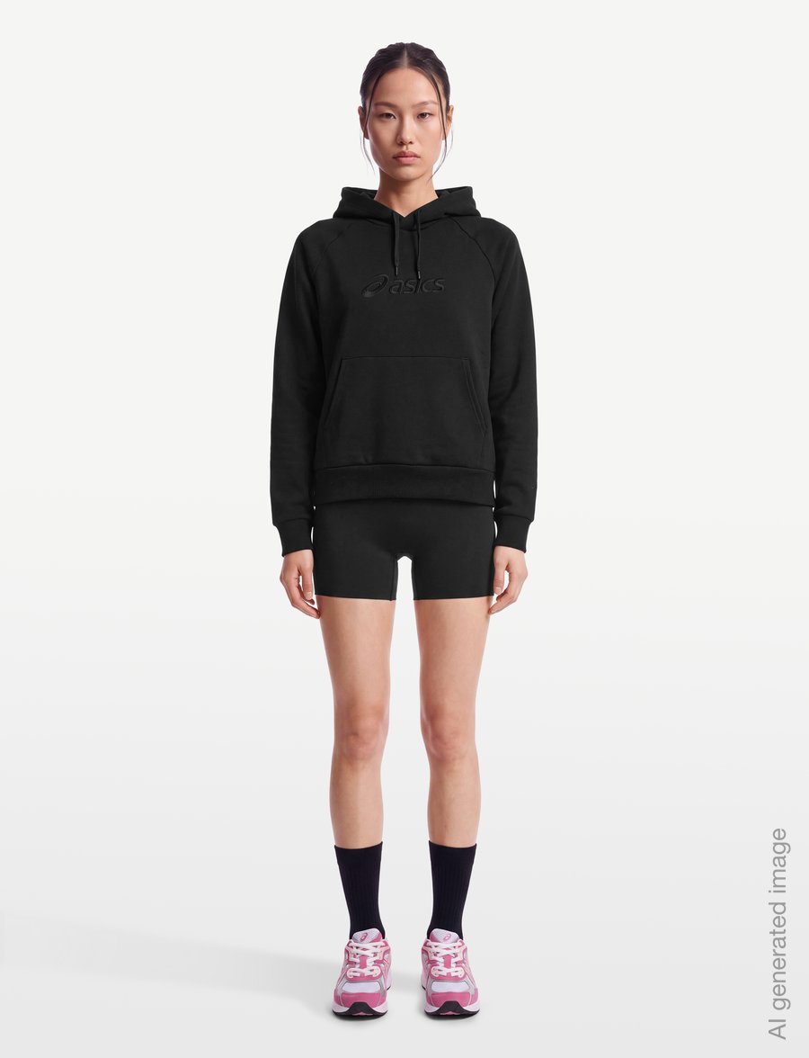 Asics - ASICS LOGO FLEECE PULLOVER HOODIE - kapuzenpullover - performance black - 0