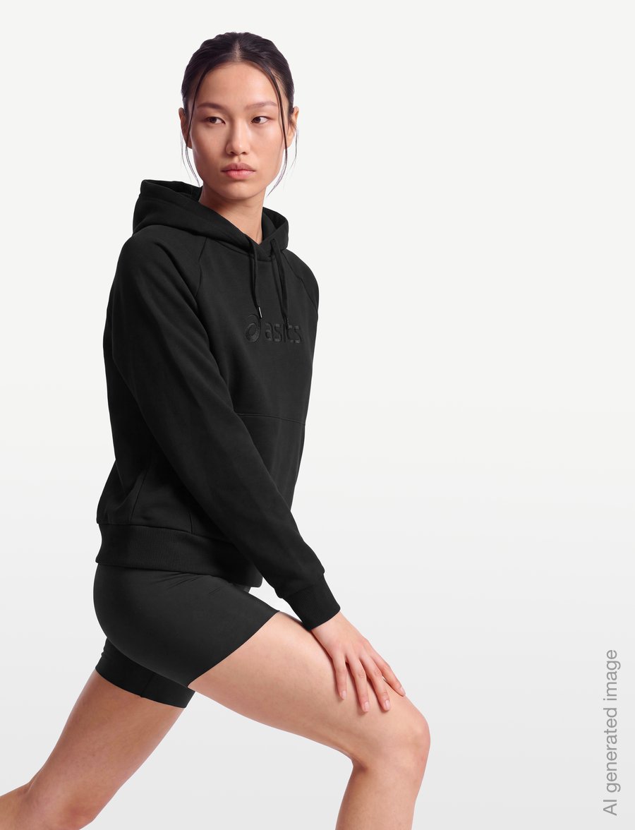 Asics - ASICS LOGO FLEECE PULLOVER HOODIE - kapuzenpullover - performance black - 3