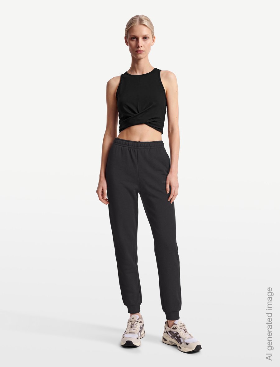 Asics - ASICS LOGO FLEECE PANT - trainingshosen - performance black - 0