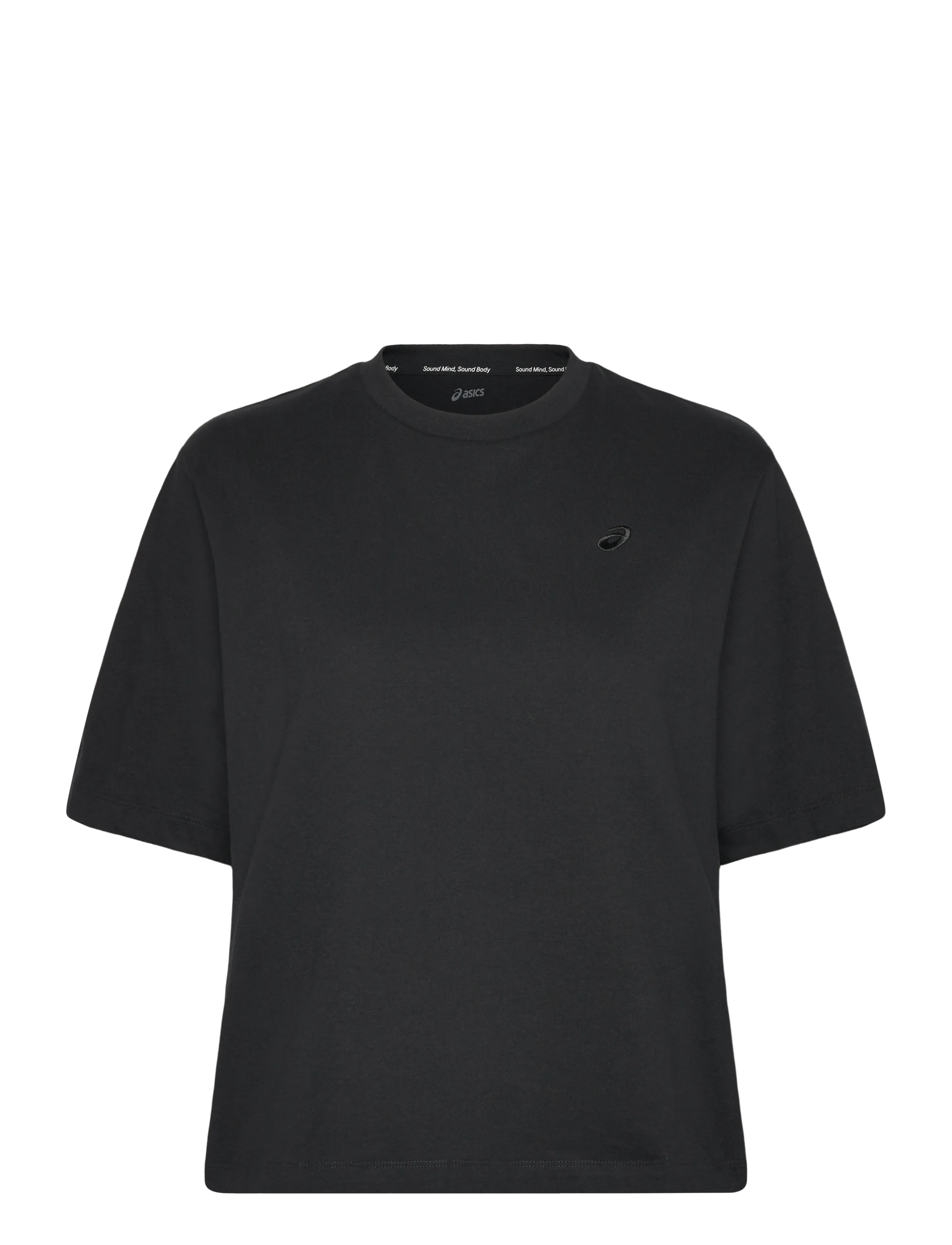 Asics Asics Spiral Embroidery Relaxed Tee, XS, Black, Sports Overdele & T-shirts > Sport T-shirts, Dame