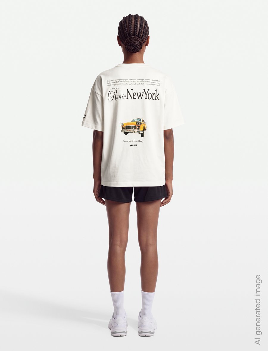 Asics - HERITAGE HEAVY COTTON RUN CITY TEE - t-shirts - cream/new york - 4