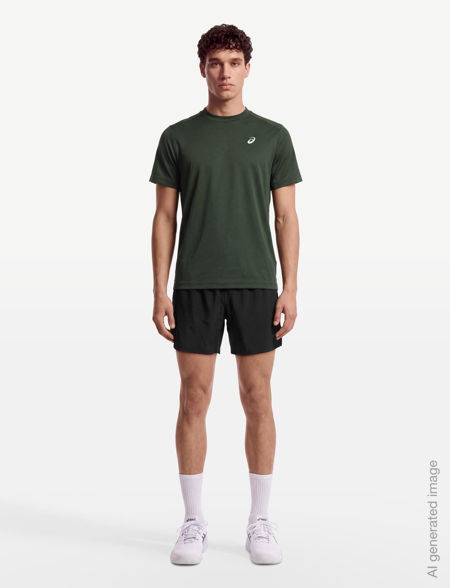 Asics - COURT SS TOP - t-shirts - vintage khaki - 0