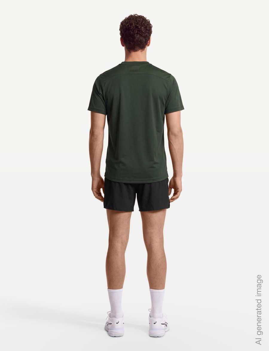 Asics - COURT SS TOP - t-shirts - vintage khaki - 4