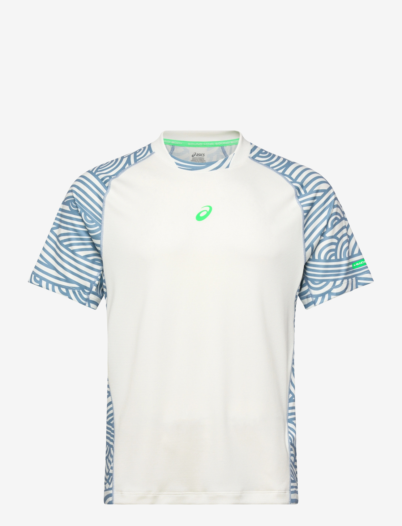Asics - PADEL COURT ALL OVER PRINT SS TOP - t-shirts - cream/saba blue - 0