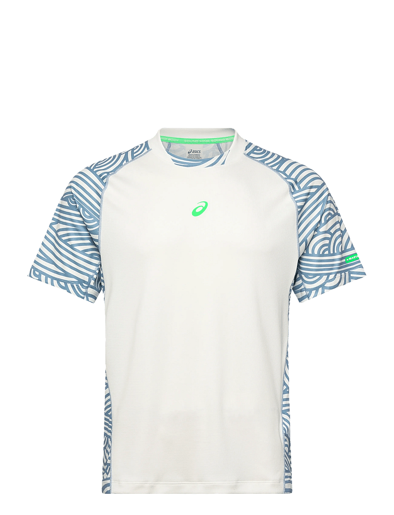 Asics - PADEL COURT ALL OVER PRINT SS TOP - t-shirts - cream/saba blue - 0