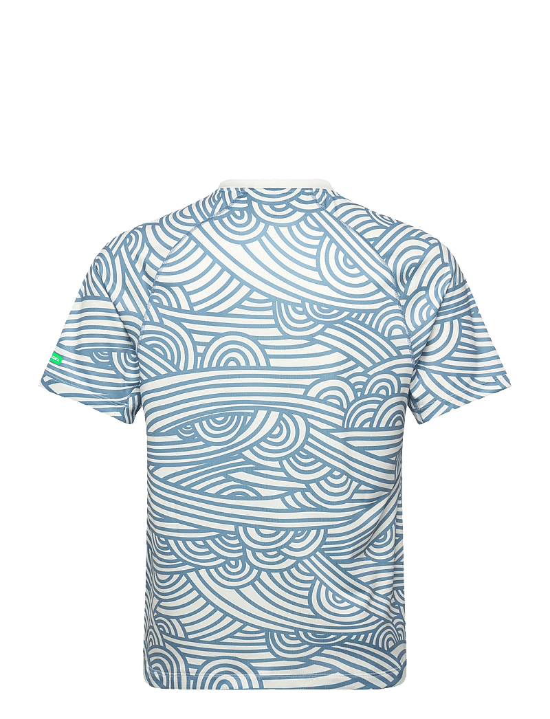 Asics - PADEL COURT ALL OVER PRINT SS TOP - t-shirts - cream/saba blue - 1