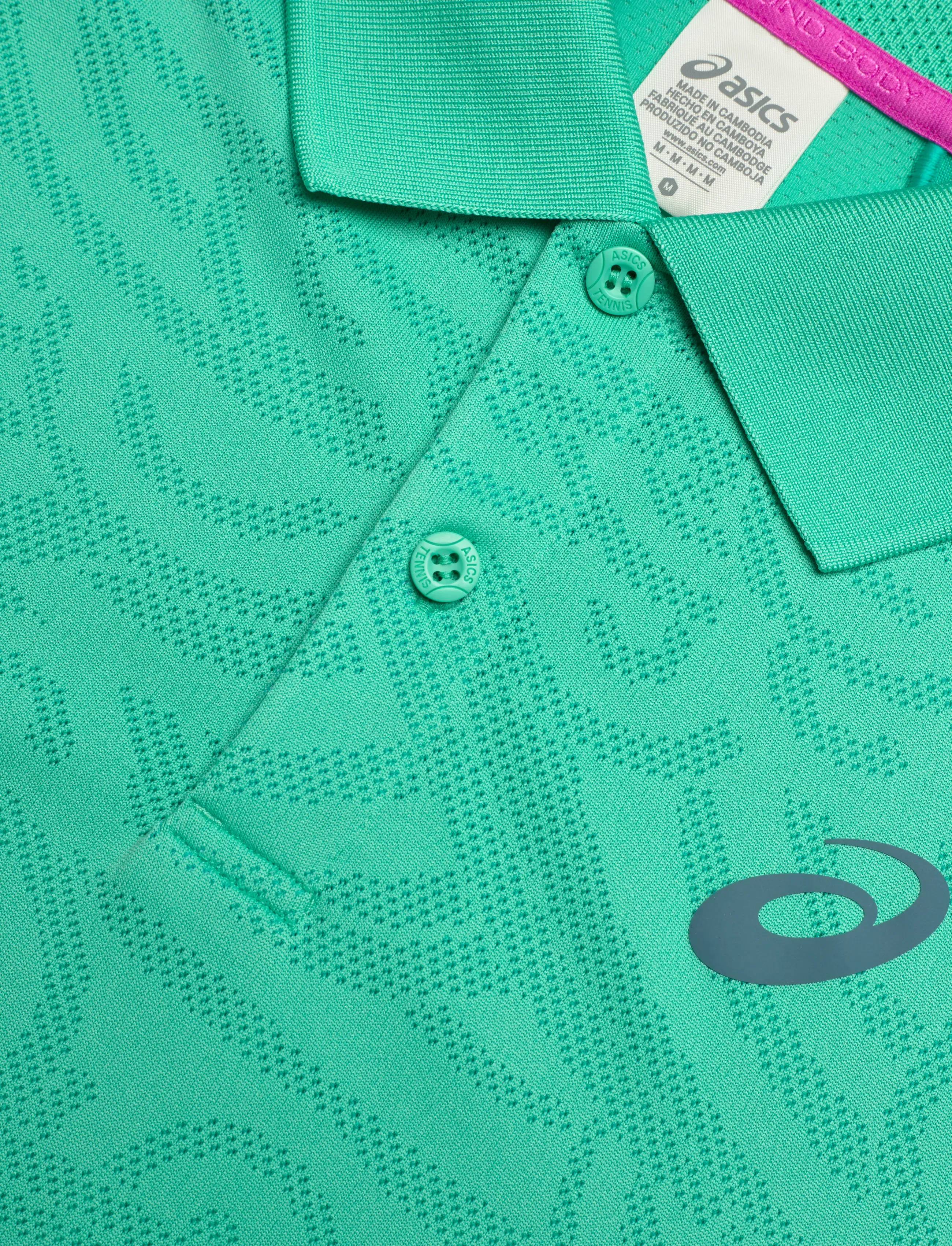 Asics - MATCH JACQUARD POLO SS TOP - polos - aurora green - 2