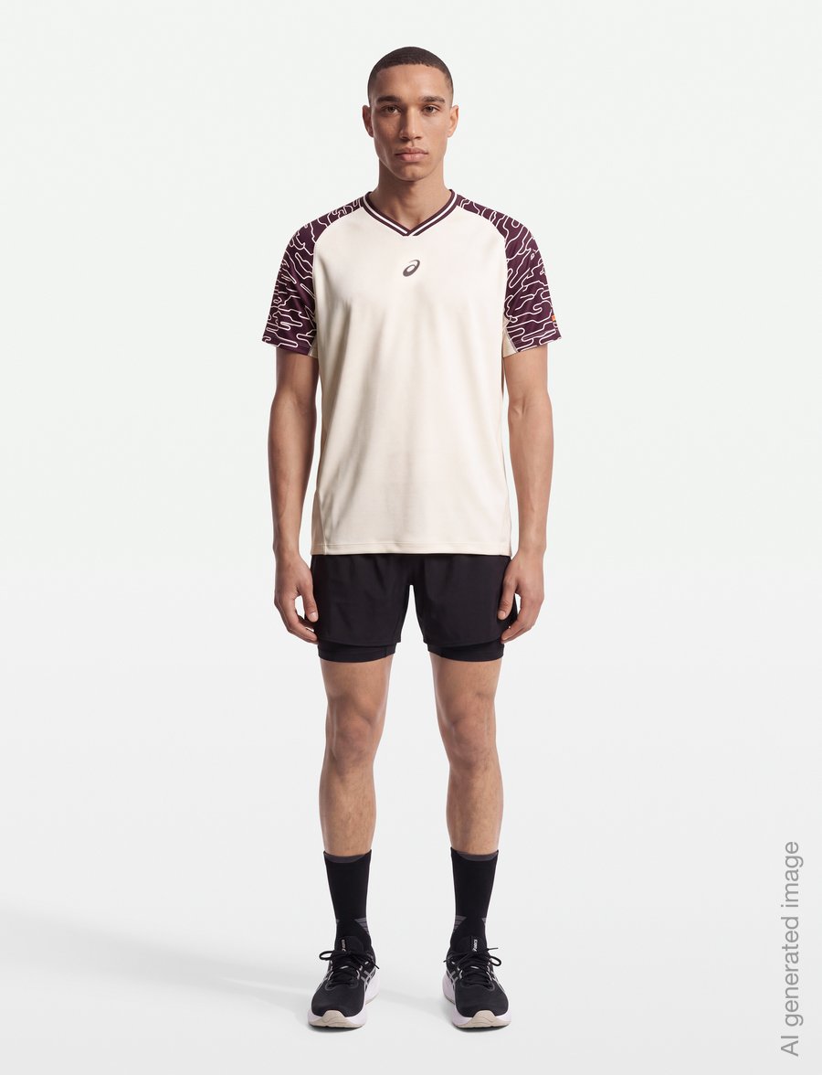 Asics - PADEL COURT SS TOP - t-shirts - soft oat - 0