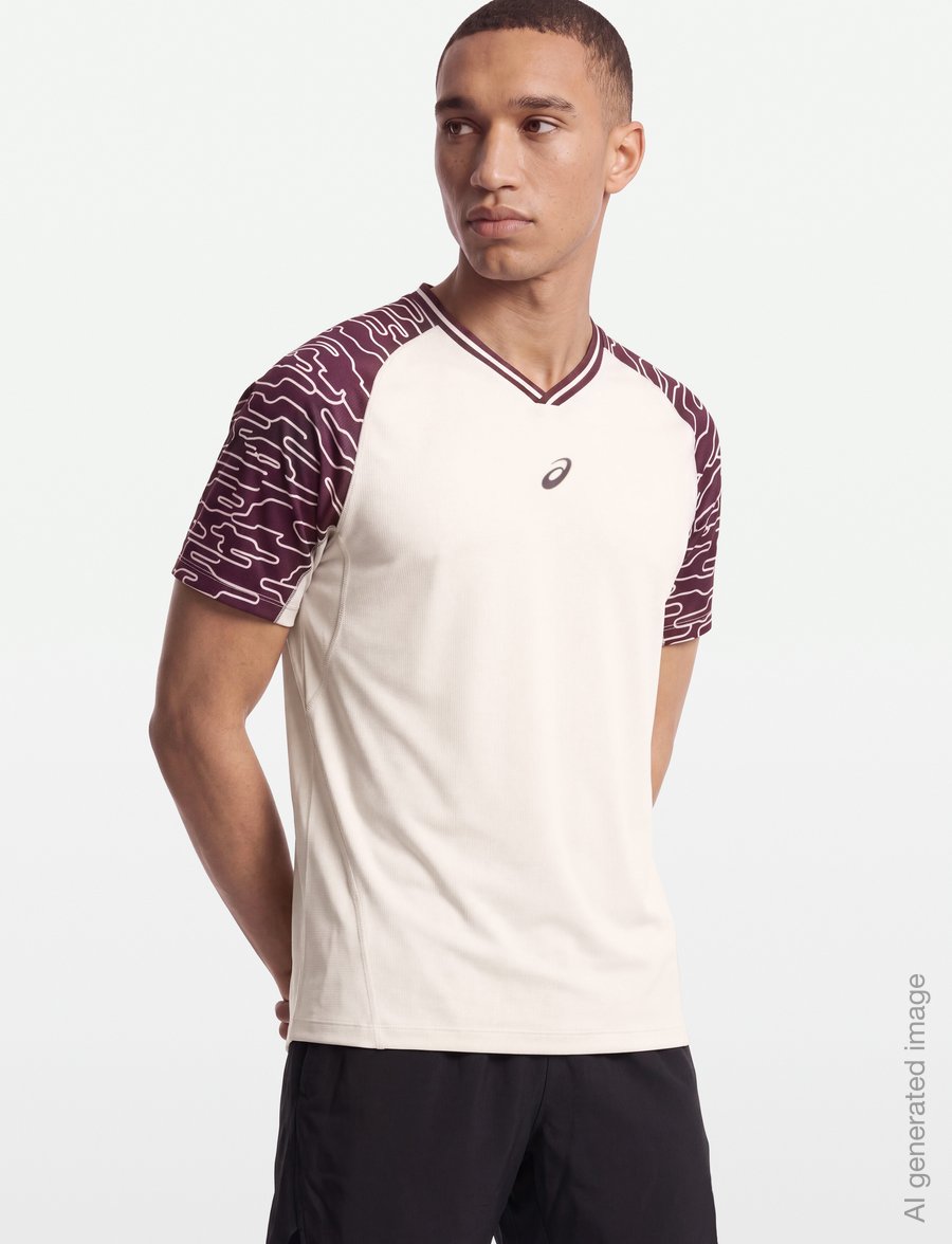 Asics - PADEL COURT SS TOP - t-shirts - soft oat - 3