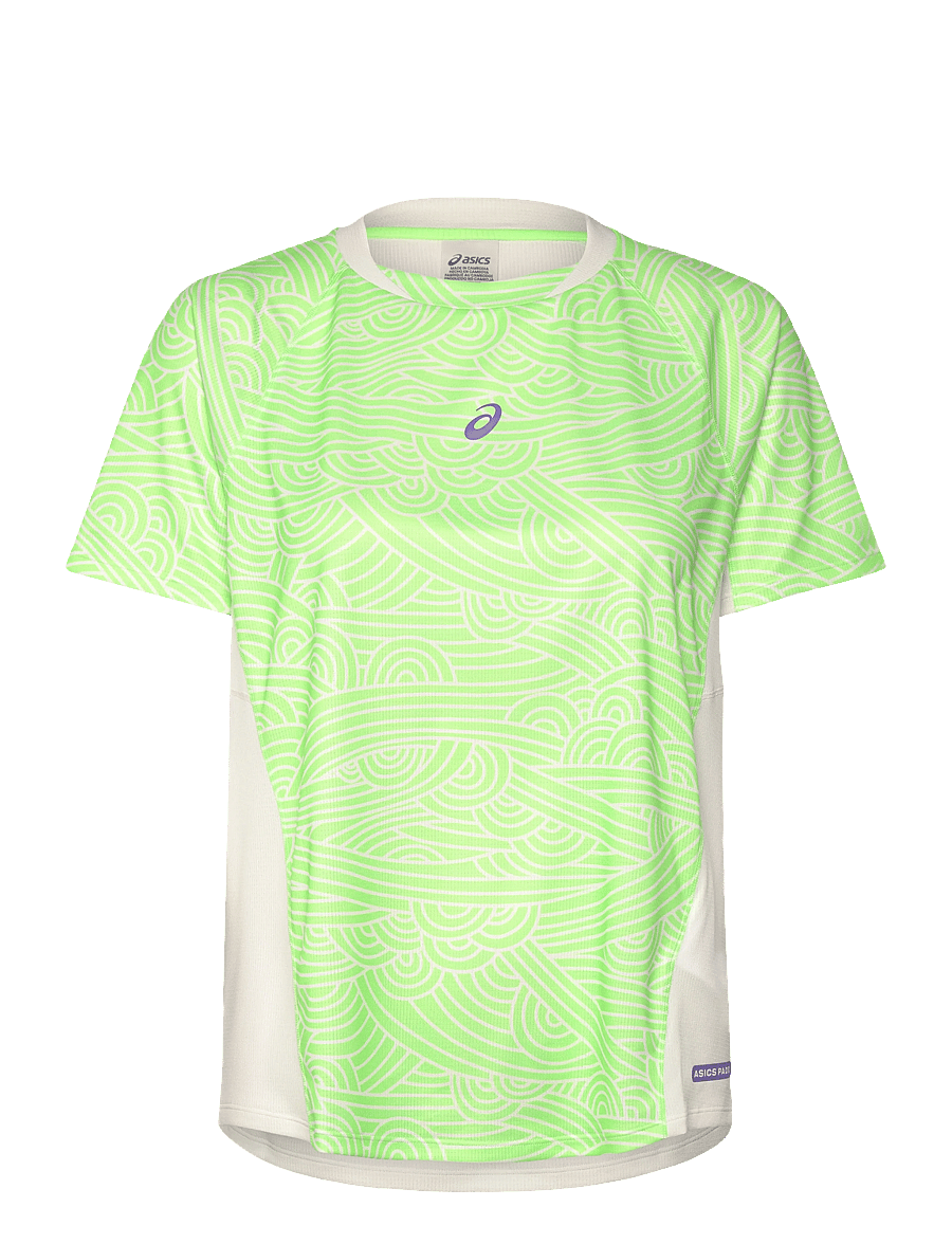 Asics - PADEL COURT ALL OVER PRINT SS TOP - t-shirts - cream/illuminate green - 0