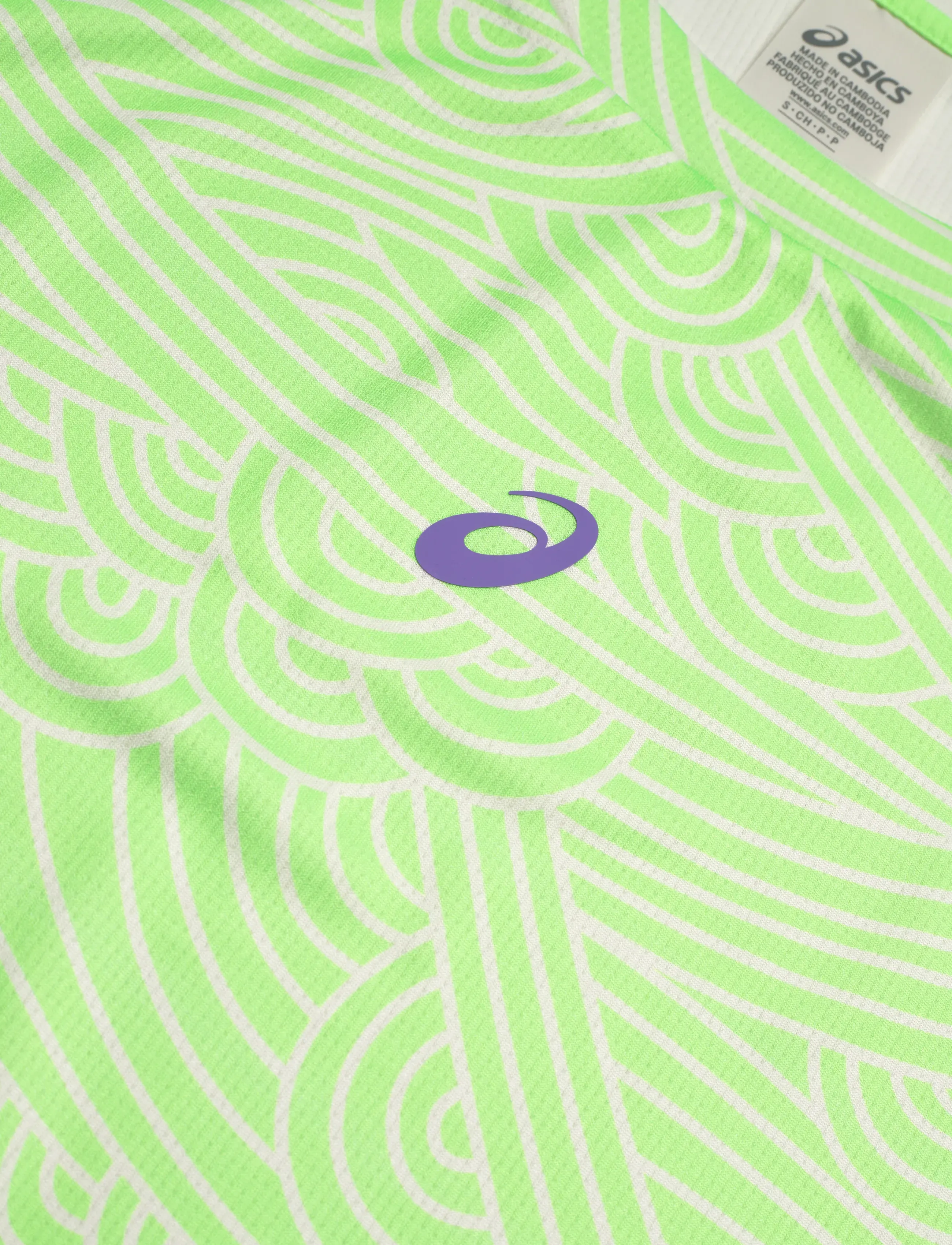 Asics - PADEL COURT ALL OVER PRINT SS TOP - t-shirts - cream/illuminate green - 2