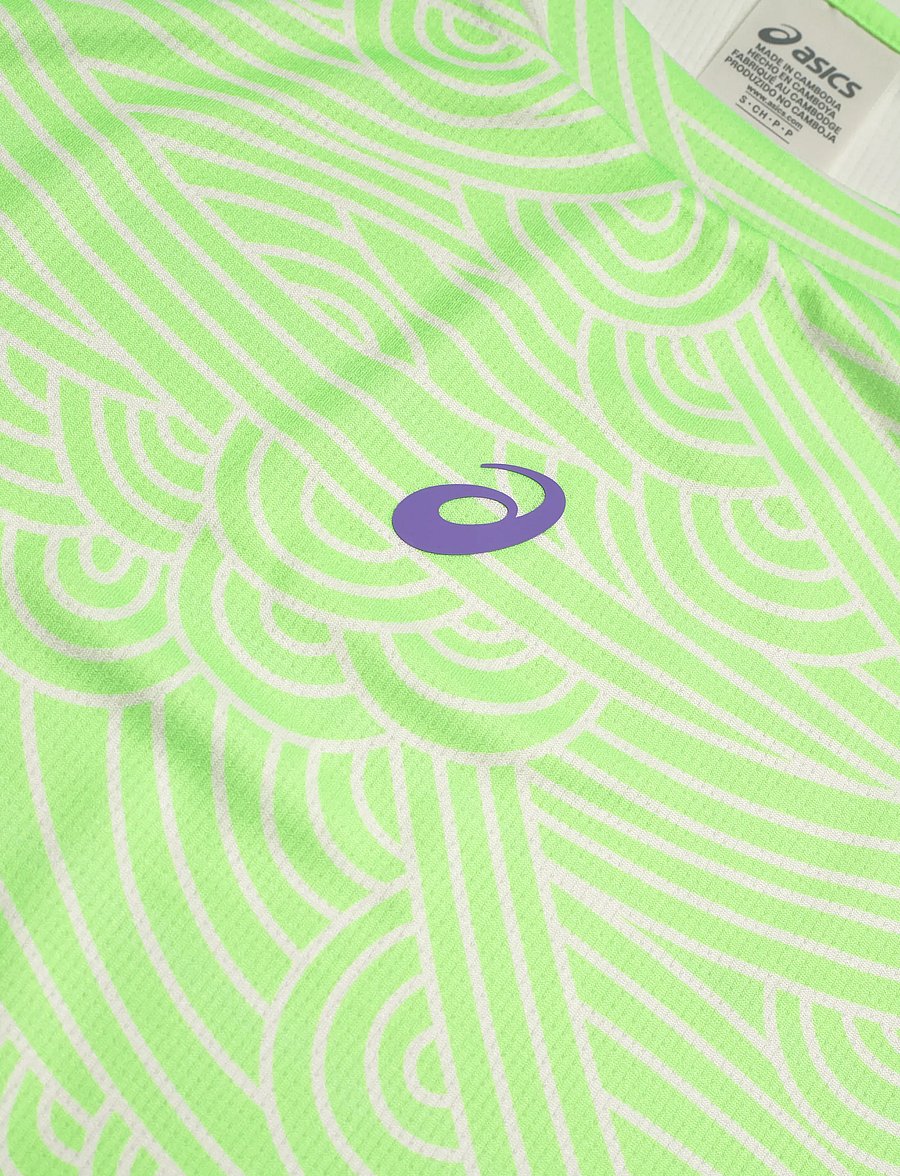 Asics - PADEL COURT ALL OVER PRINT SS TOP - t-shirts - cream/illuminate green - 2