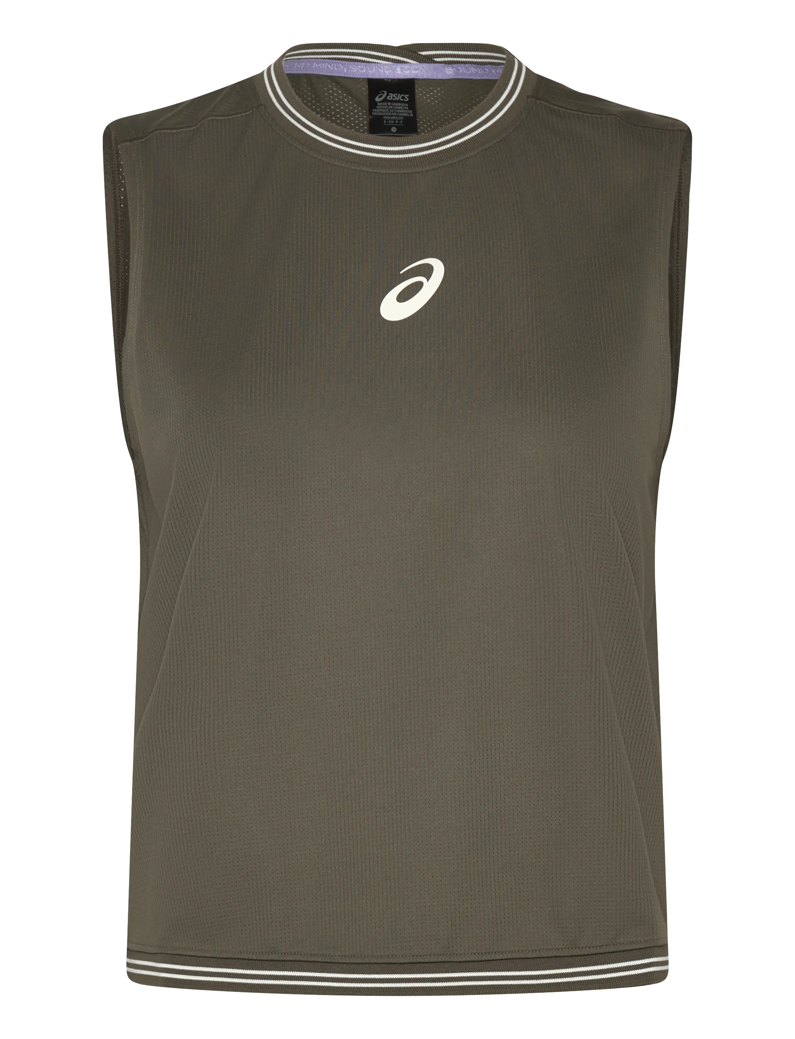 Asics GAME SLEEVELESS TOP - Clothing - DARK OLIVE / khaki/green