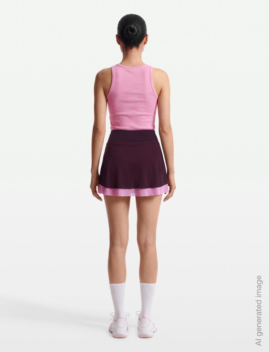 Asics - MATCH MESH SKIRT - püksseelikud - dark aubergine/bubblegum - 4