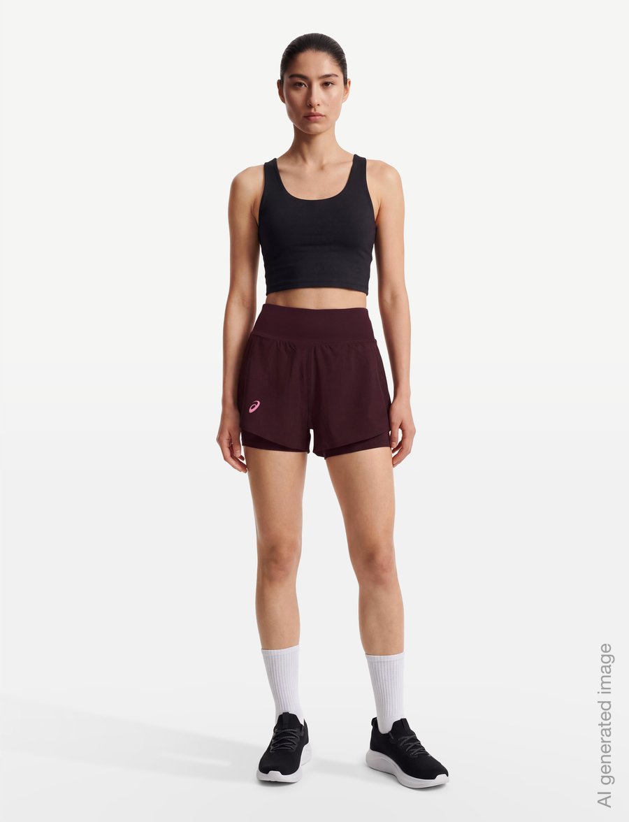 Asics - MATCH LASER CUT SHORT - lühikesed treeningpüksid - dark aubergine - 0