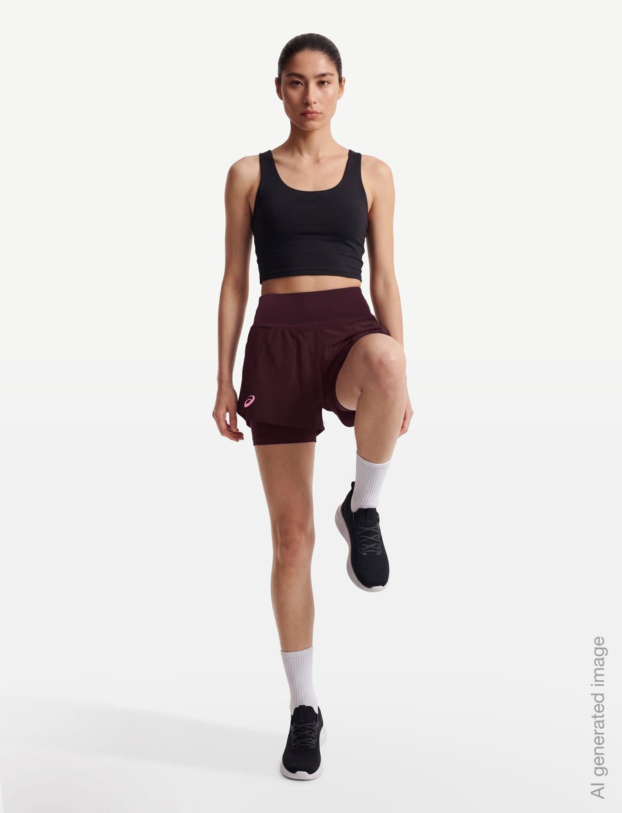 Asics - MATCH LASER CUT SHORT - lühikesed treeningpüksid - dark aubergine - 3