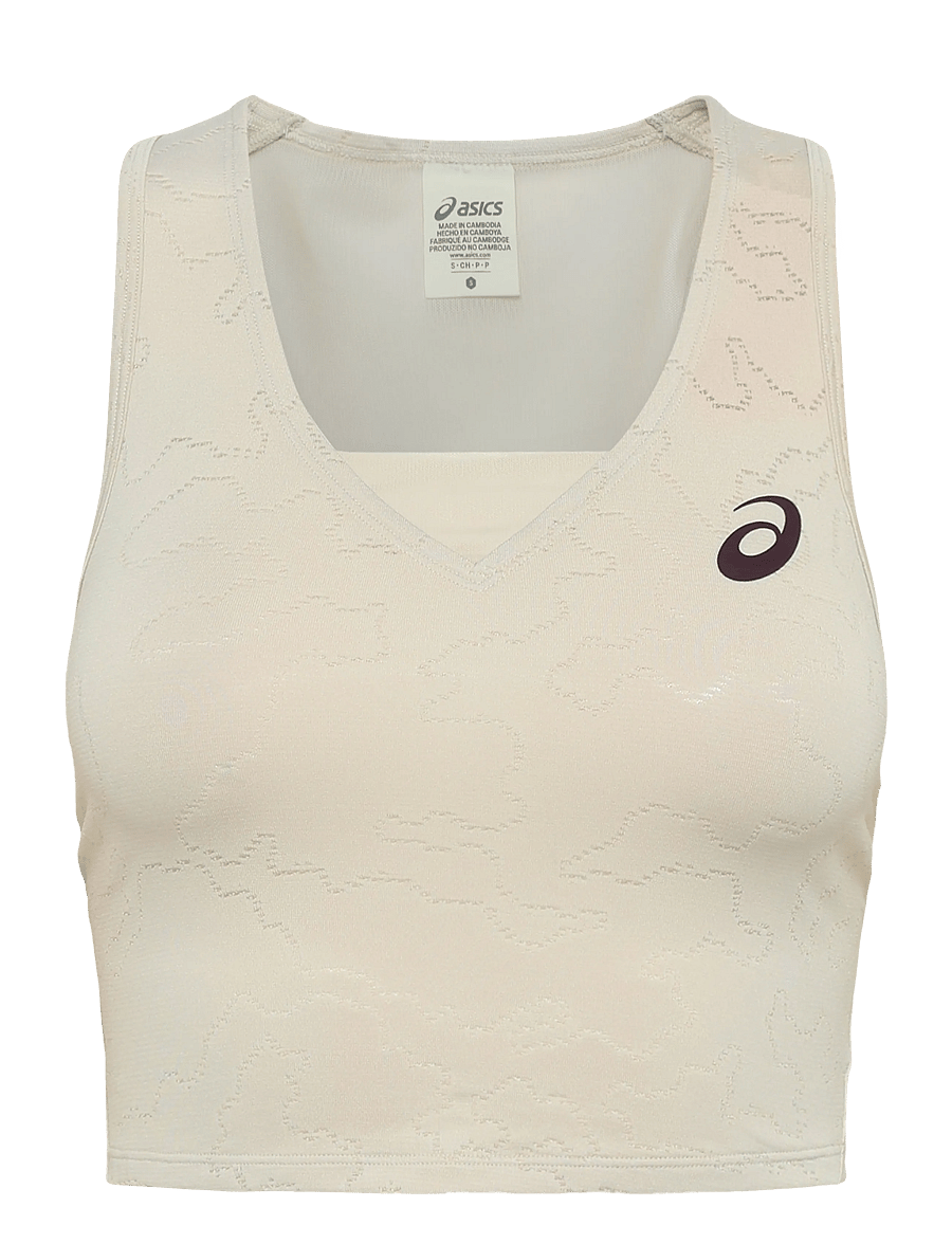 Asics - MATCH JACQUARD CROP TOP - crop tops - soft oat - 0