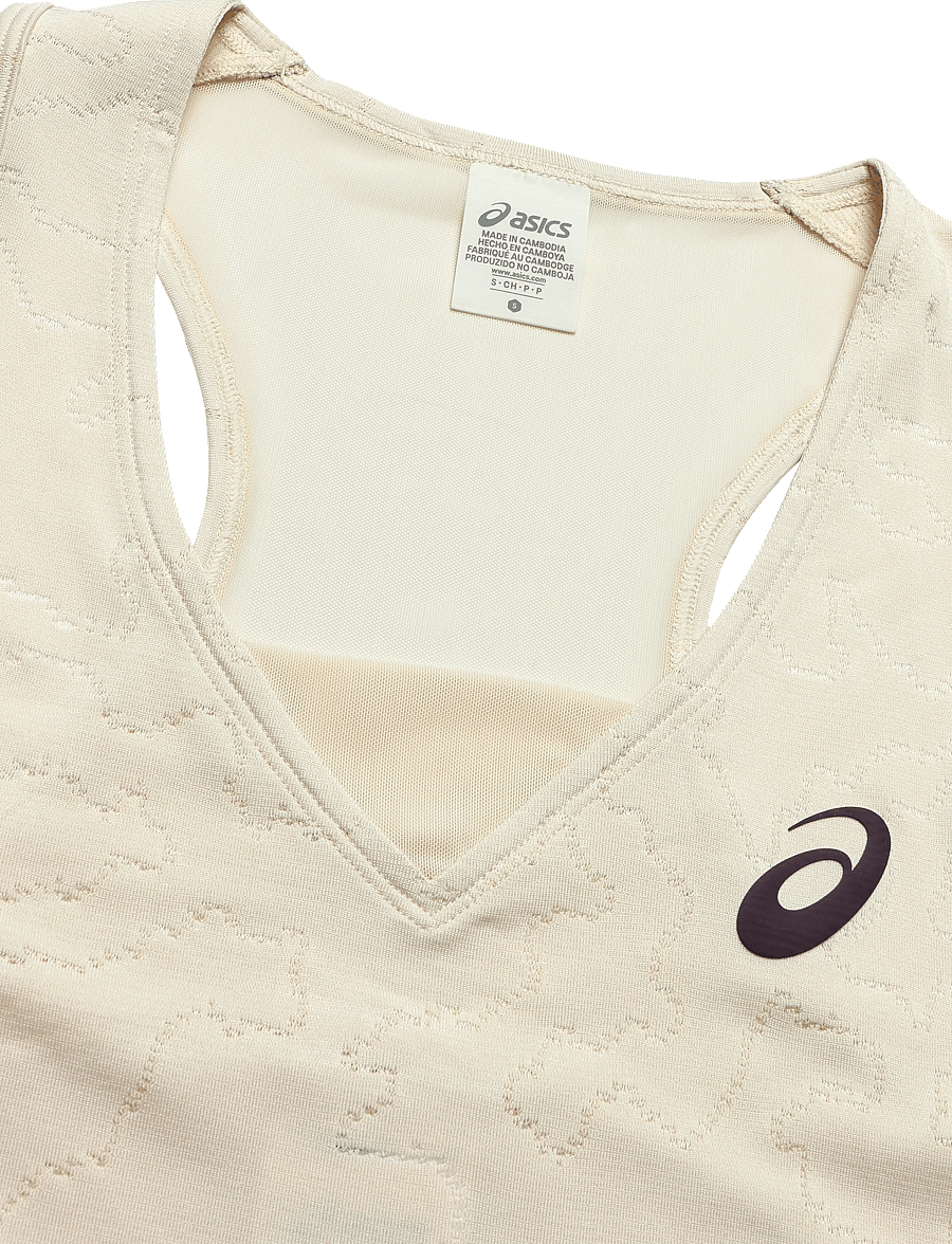 Asics - MATCH JACQUARD CROP TOP - crop tops - soft oat - 2