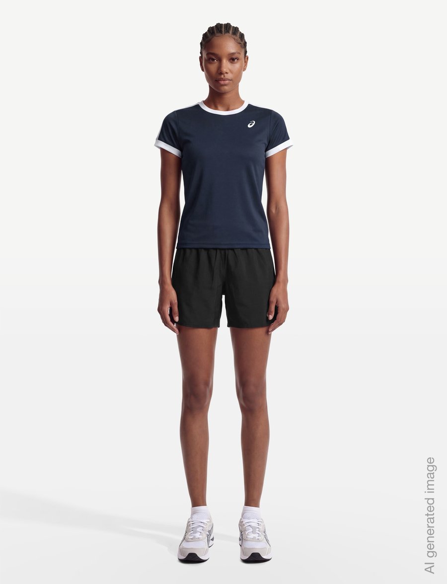Asics - BOYS TENNIS SS TOP - sports tops - midnight/brilliant white - 0