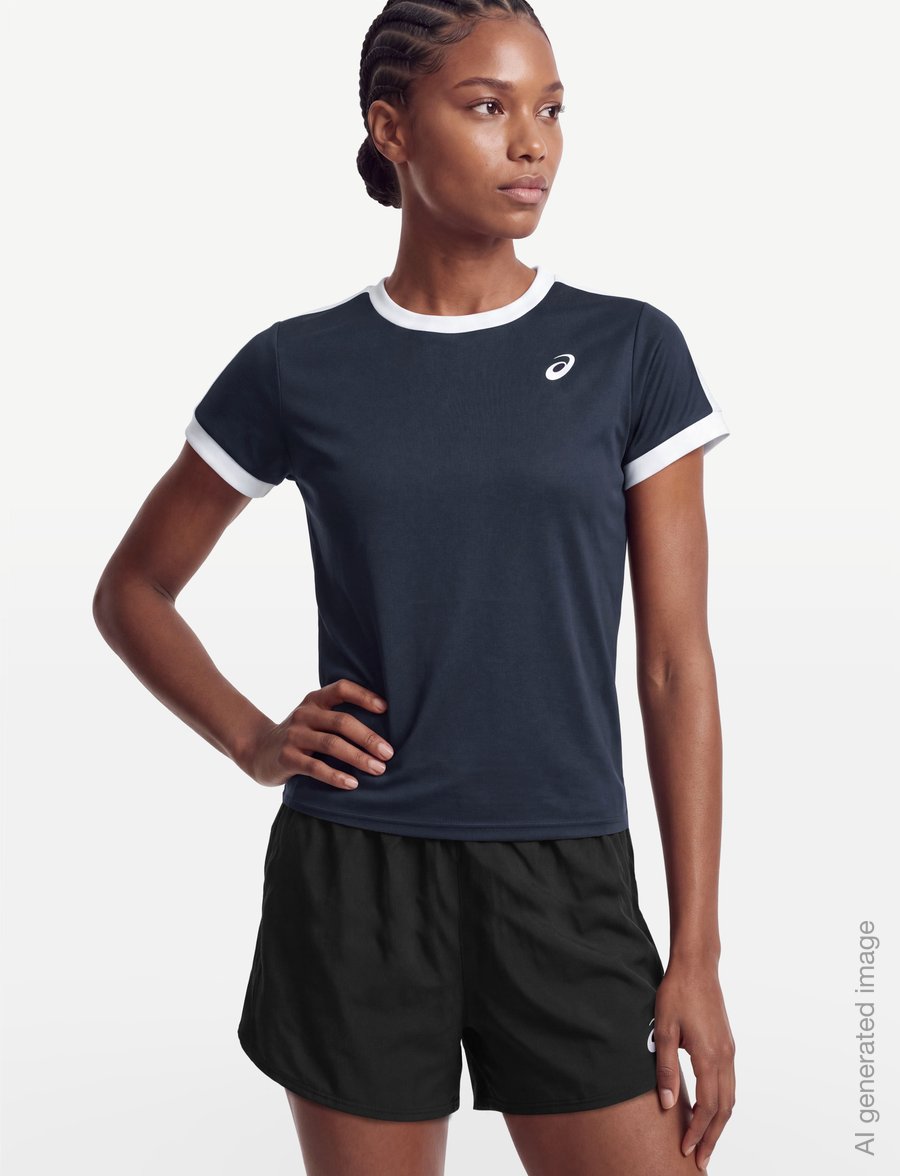 Asics - BOYS TENNIS SS TOP - sports tops - midnight/brilliant white - 3