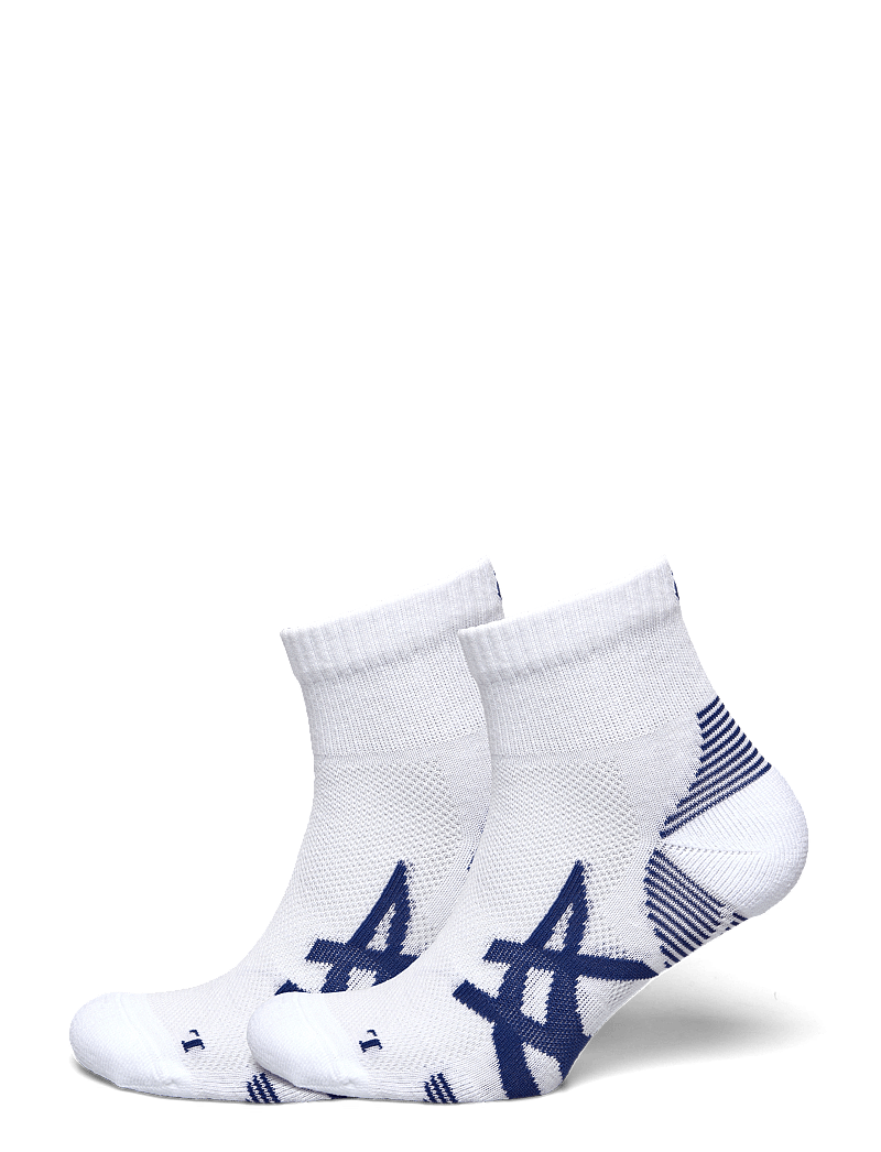 Asics - 2PPK CUSHION RUN QUARTER SOCK - clothes - brilliant white/asics blue - 0