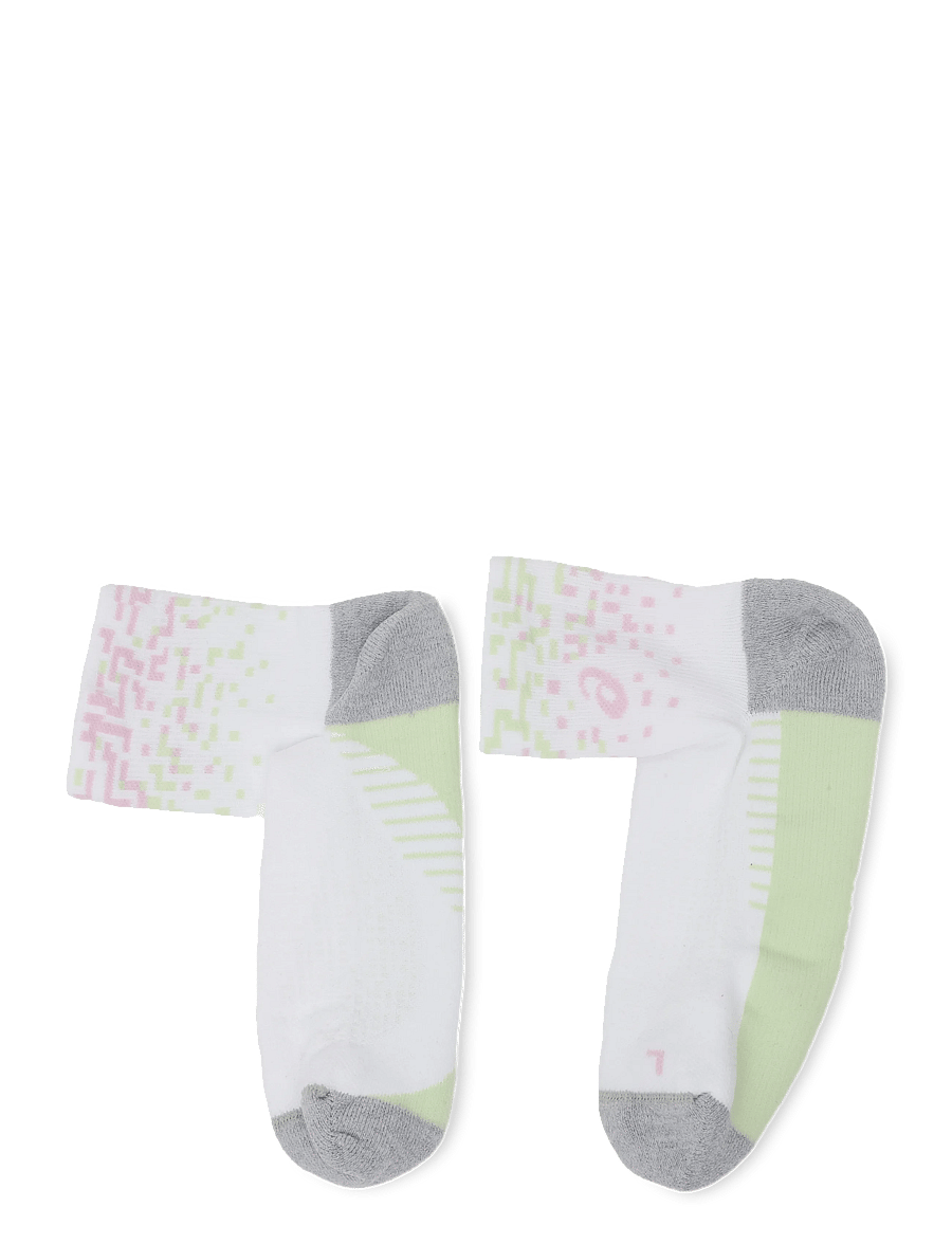 Asics - PERFORMANCE RUN SOCK QUARTER - clothes - white/hazy lilac/glow green - 1