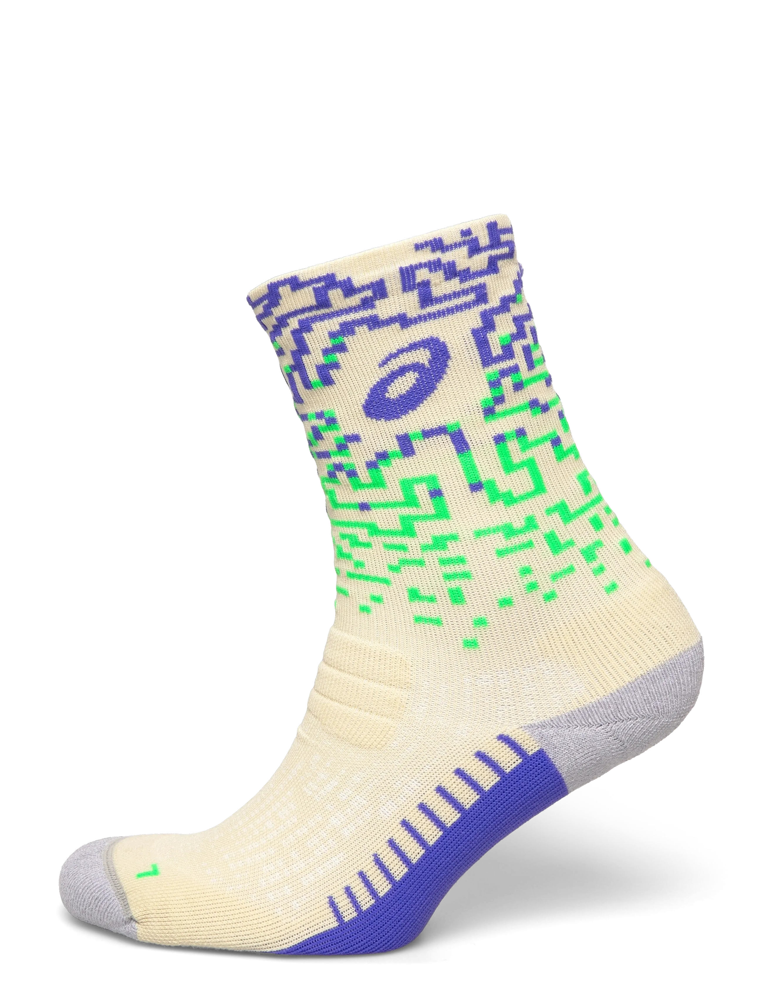 Asics PERFORMANCE RUN SOCK CREW - ASICS - IVORY/COBALT BURST/VITAL GREEN / multi