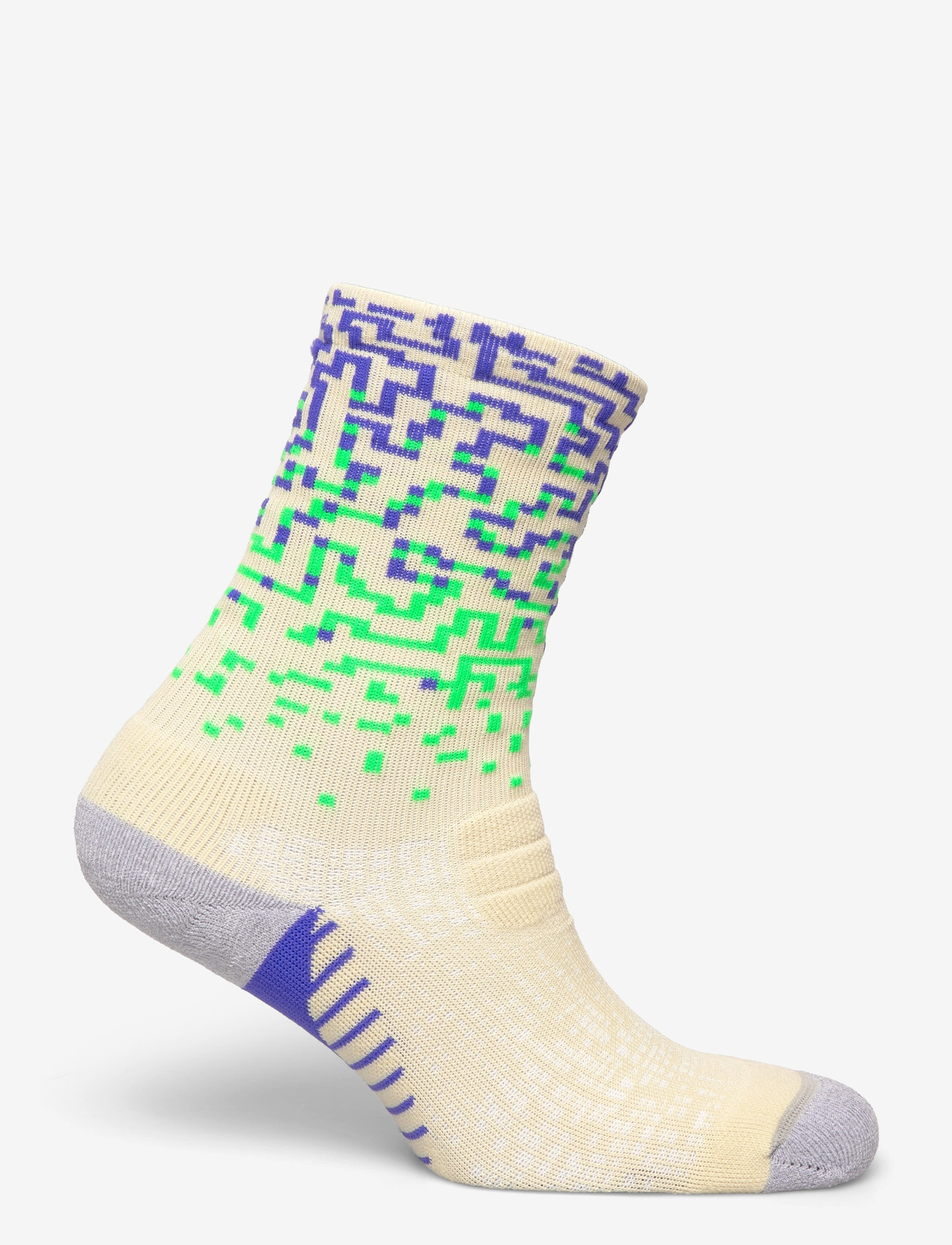 Asics - PERFORMANCE RUN SOCK CREW - clothes - ivory/cobalt burst/vital green - 1