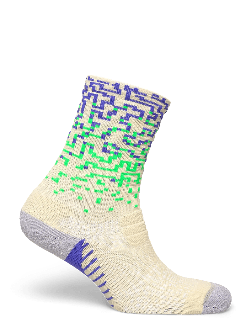 Asics - PERFORMANCE RUN SOCK CREW - clothes - ivory/cobalt burst/vital green - 1
