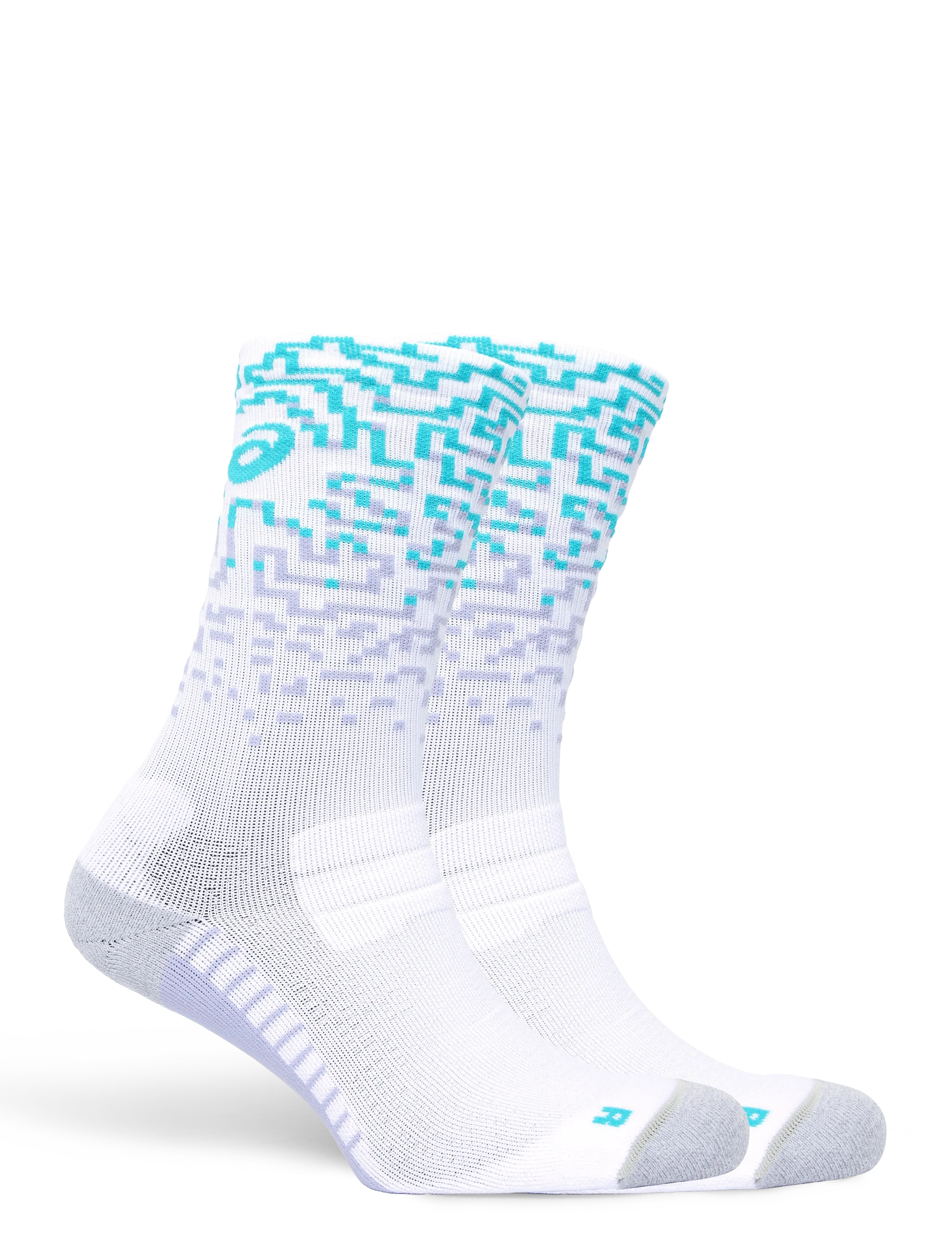 Asics - PERFORMANCE RUN SOCK CREW - clothes - white/energy aqua/fresh air - 1