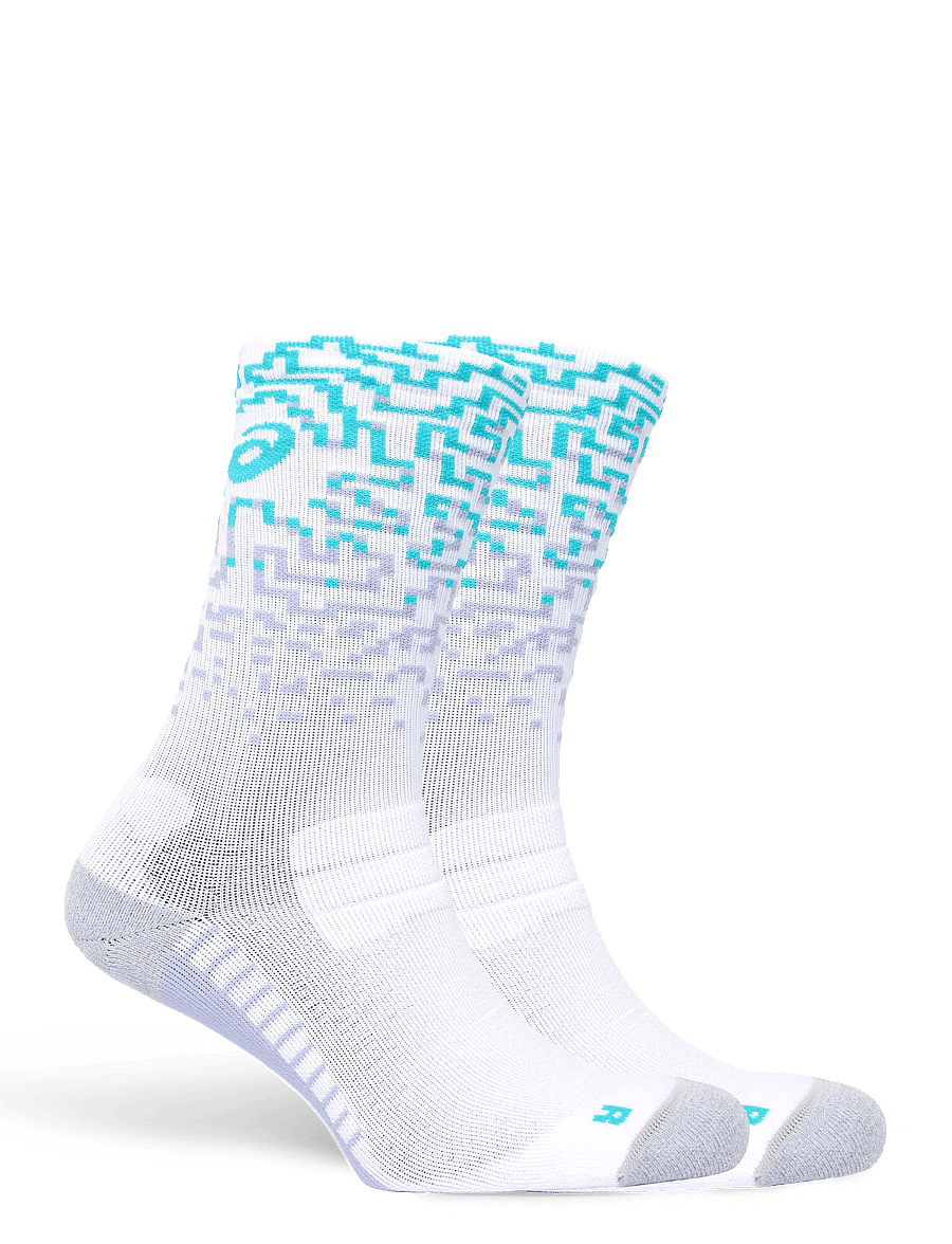 Asics - PERFORMANCE RUN SOCK CREW - clothes - white/energy aqua/fresh air - 1