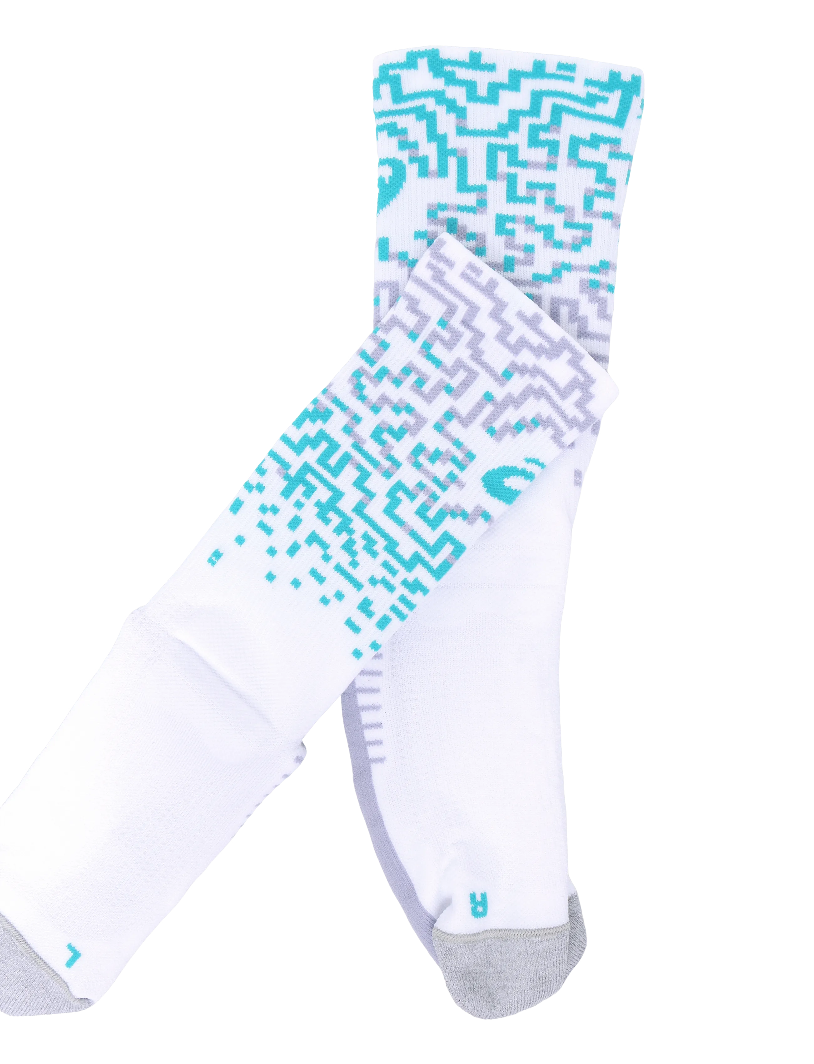 Asics - PERFORMANCE RUN SOCK CREW - clothes - white/energy aqua/fresh air - 2