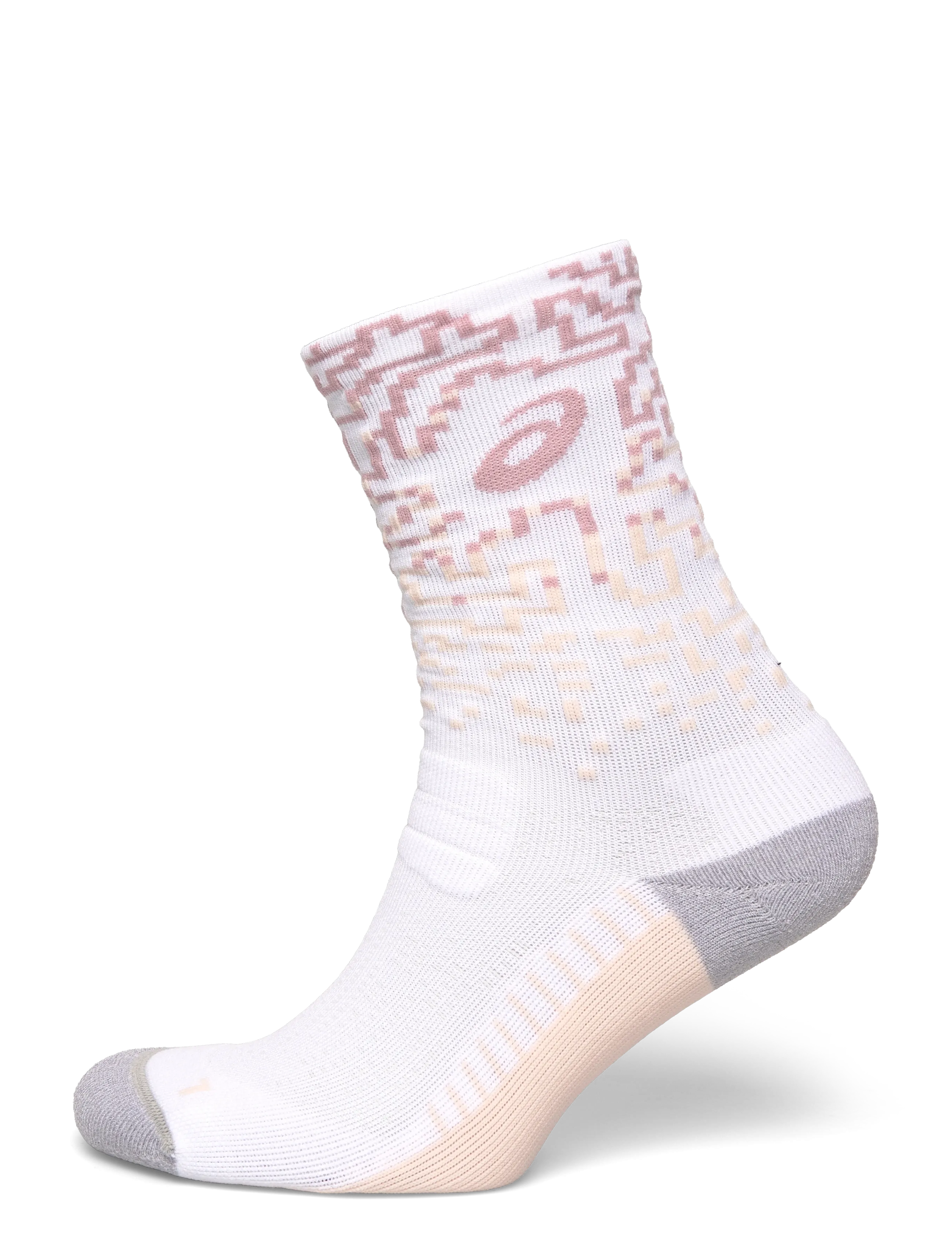 Asics PERFORMANCE RUN SOCK CREW - Kojinės - BRILLIANT WHITE/MORGANITE/PEARL PINK / white