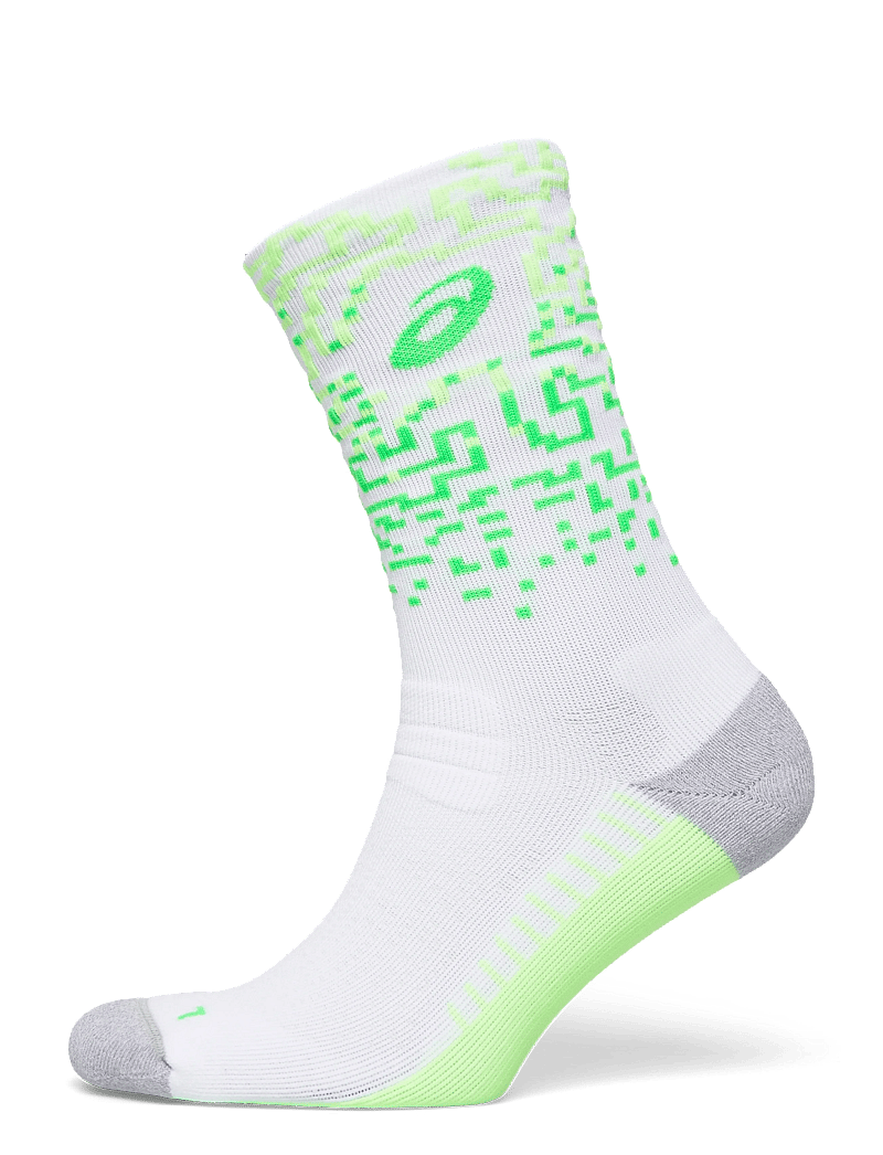 Asics - PERFORMANCE RUN SOCK CREW - clothes - brilliant white/illum. green/vital green - 0
