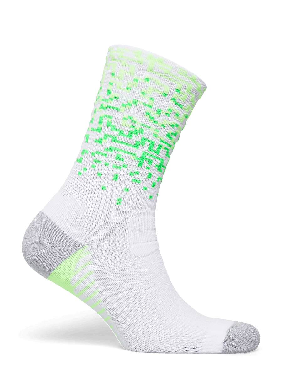 Asics - PERFORMANCE RUN SOCK CREW - strümpfe - brilliant white/illum. green/vital green - 1