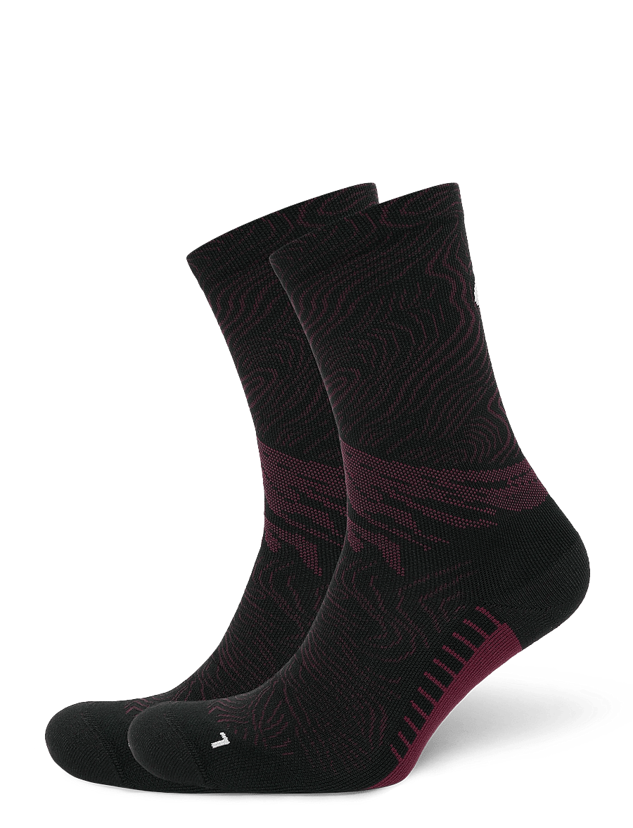 Asics - FUJITRAIL GRAPHIC CREW SOCK - clothes - dark aubergine/black - 1