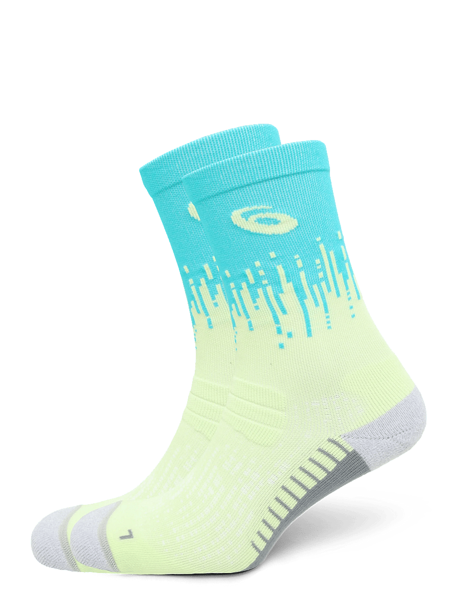 Asics - PERFORMANCE RUN SOCK CREW - strümpfe - illuminate yellow/energy aqua - 0