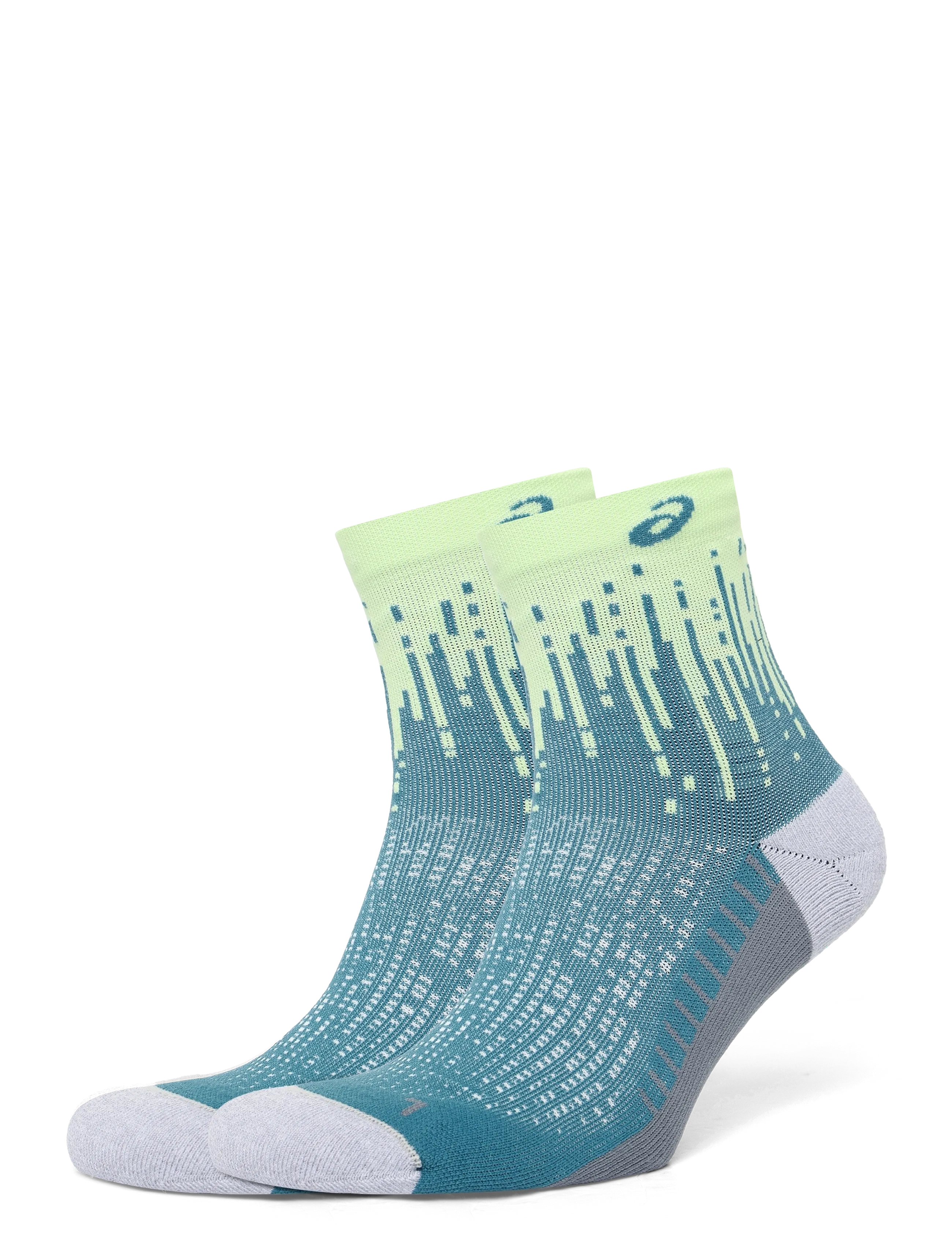 Asics PERFORMANCE RUN SOCK QUARTER - Sæsonens farver - ILLUMINATE YELLOW/FOGGY TEAL / blue