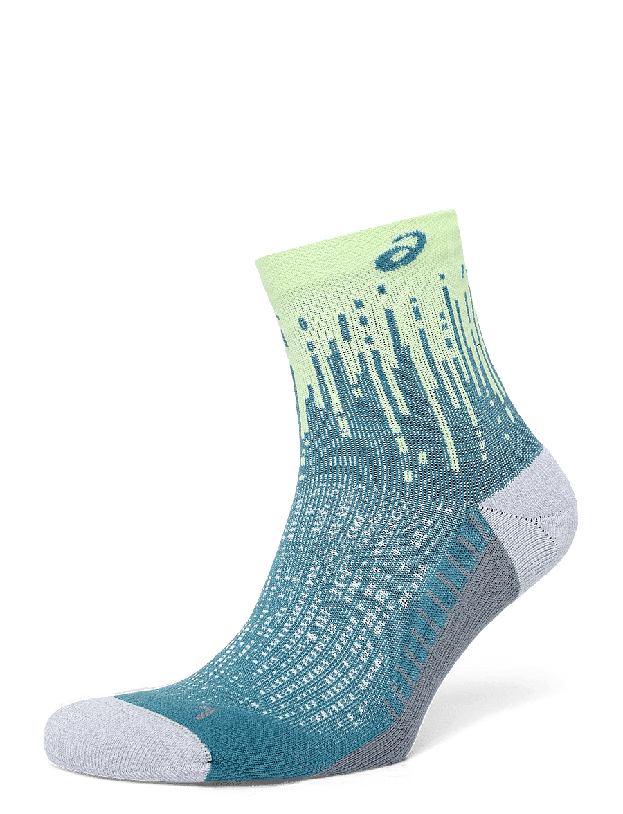 Asics - PERFORMANCE RUN SOCK QUARTER - clothes - illuminate yellow/foggy teal - 0