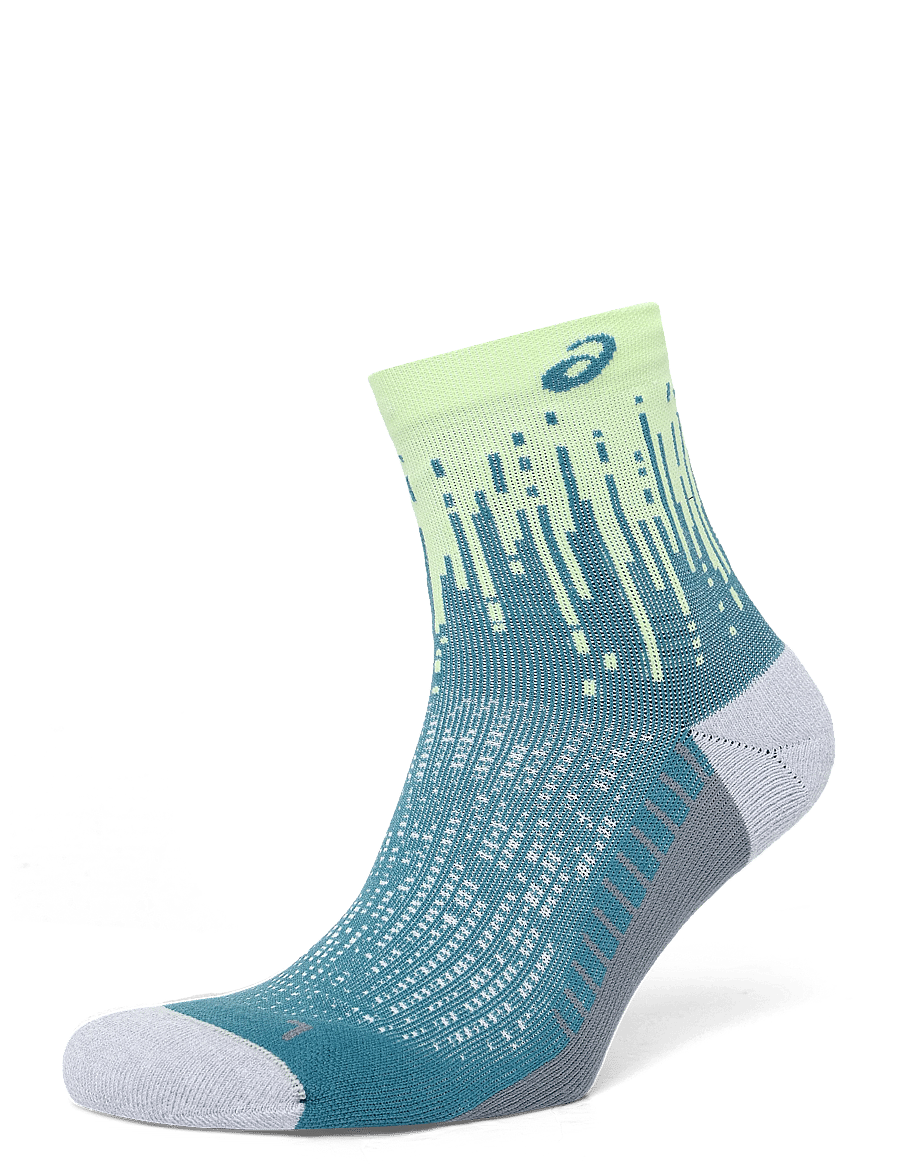 Asics - PERFORMANCE RUN SOCK QUARTER - clothes - illuminate yellow/foggy teal - 0
