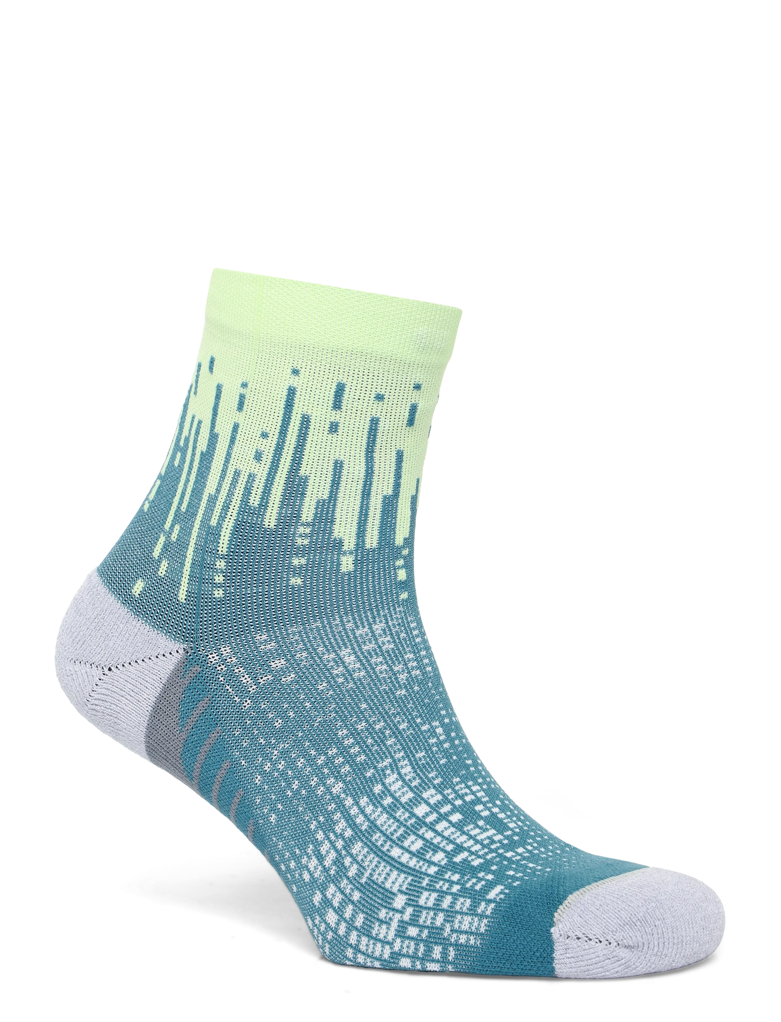 Asics - PERFORMANCE RUN SOCK QUARTER - clothes - illuminate yellow/foggy teal - 1