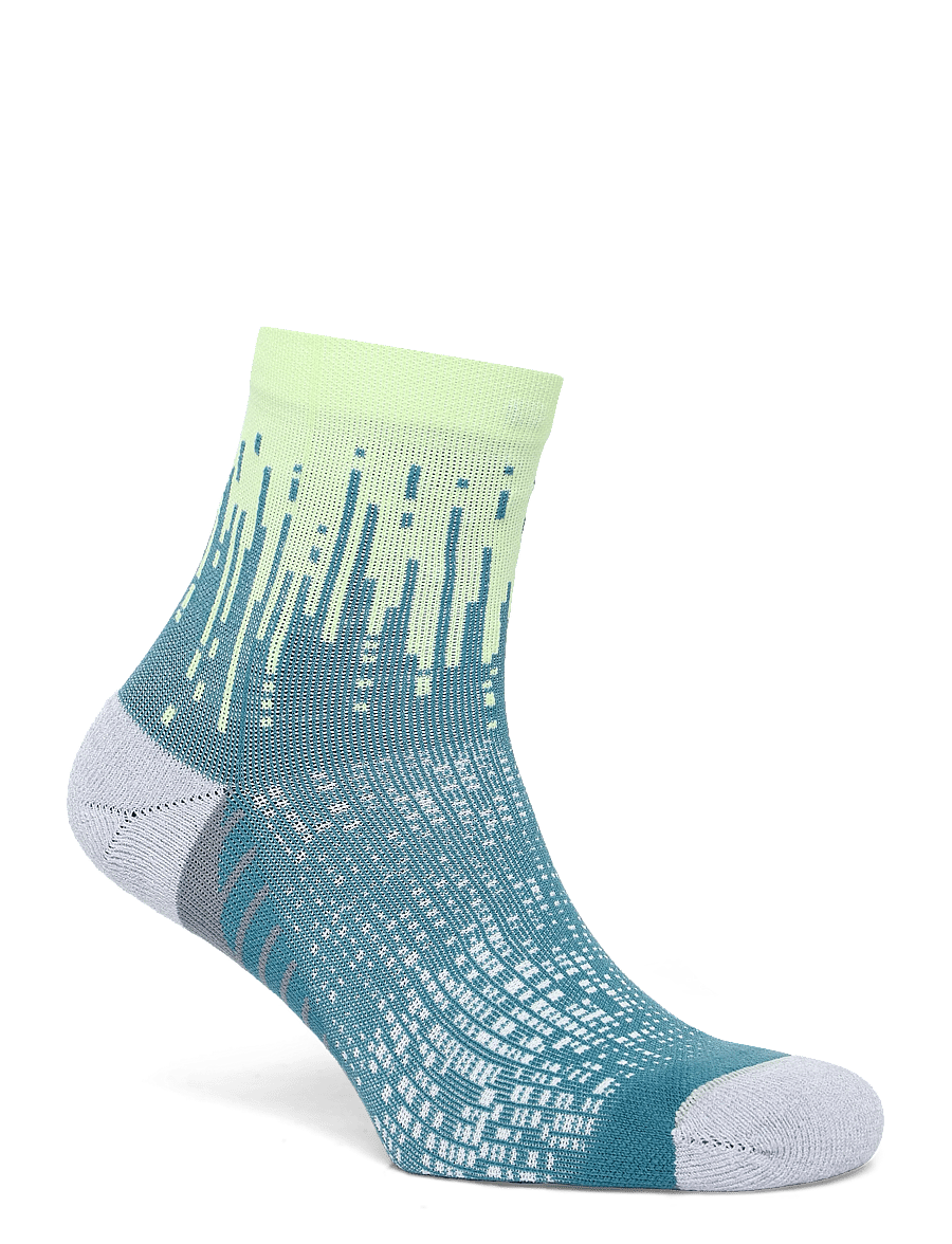Asics - PERFORMANCE RUN SOCK QUARTER - clothes - illuminate yellow/foggy teal - 1