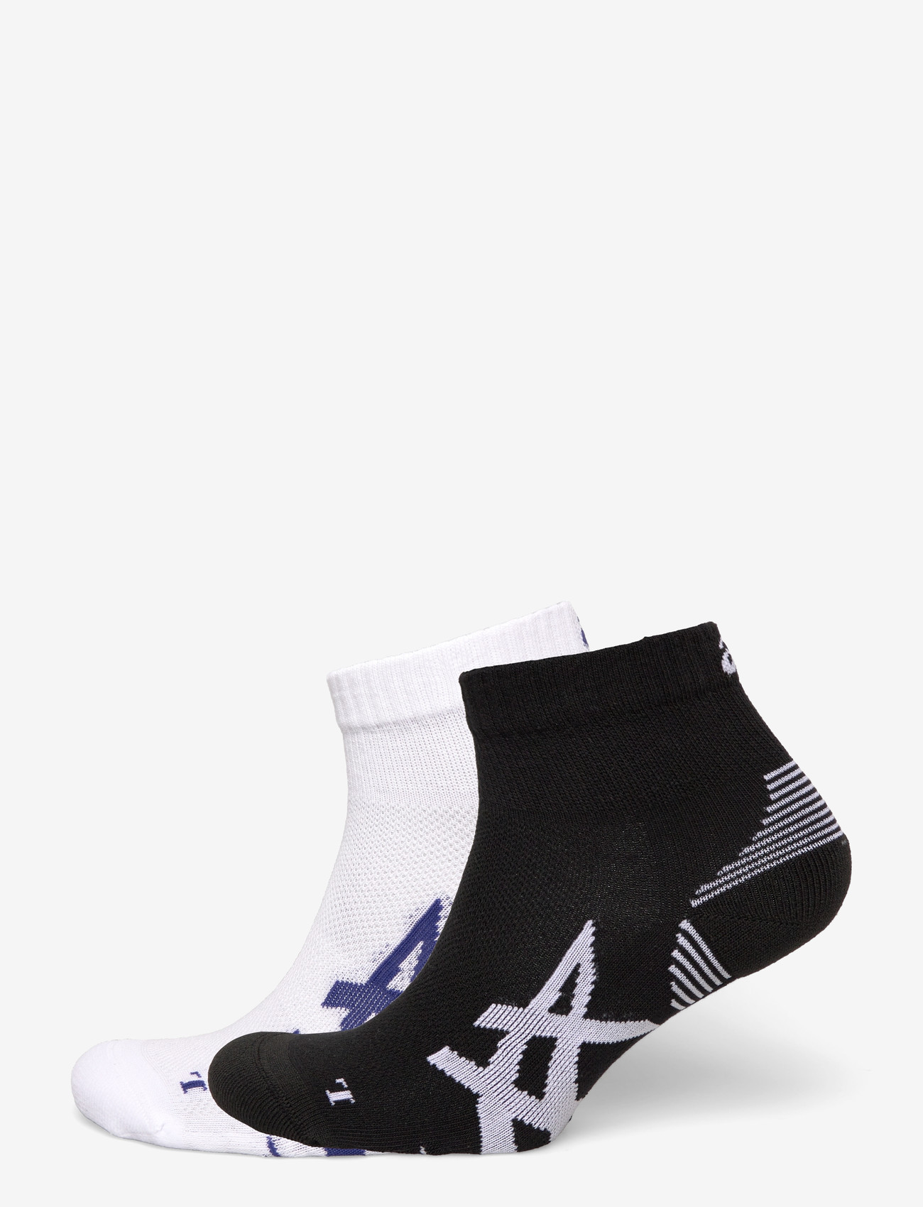 Asics - 2 PACK CUSHIONED RUN QUARTER SOCK - clothes - performance black/brilliant white - 0