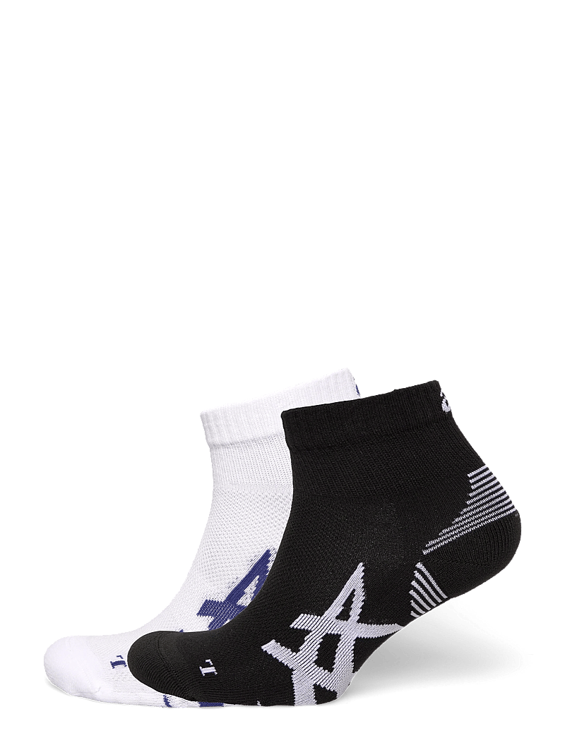 Asics - 2 PACK CUSHIONED RUN QUARTER SOCK - clothes - performance black/brilliant white - 0