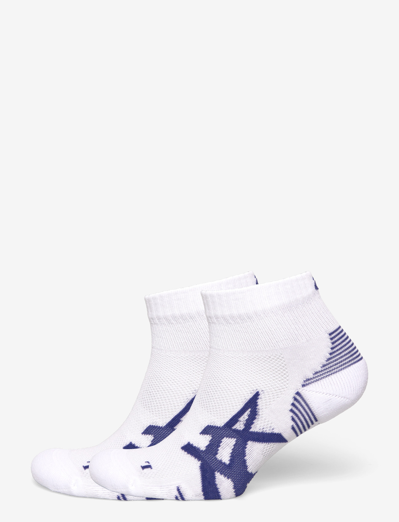 Asics - 2 PACK CUSHIONED RUN QUARTER SOCK - träningsstrumpor - brilliant white/asics blue - 0