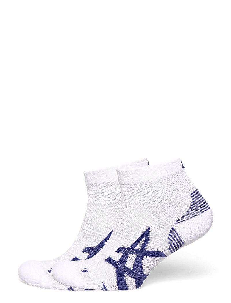 Asics - 2 PACK CUSHIONED RUN QUARTER SOCK - träningsstrumpor - brilliant white/asics blue - 0