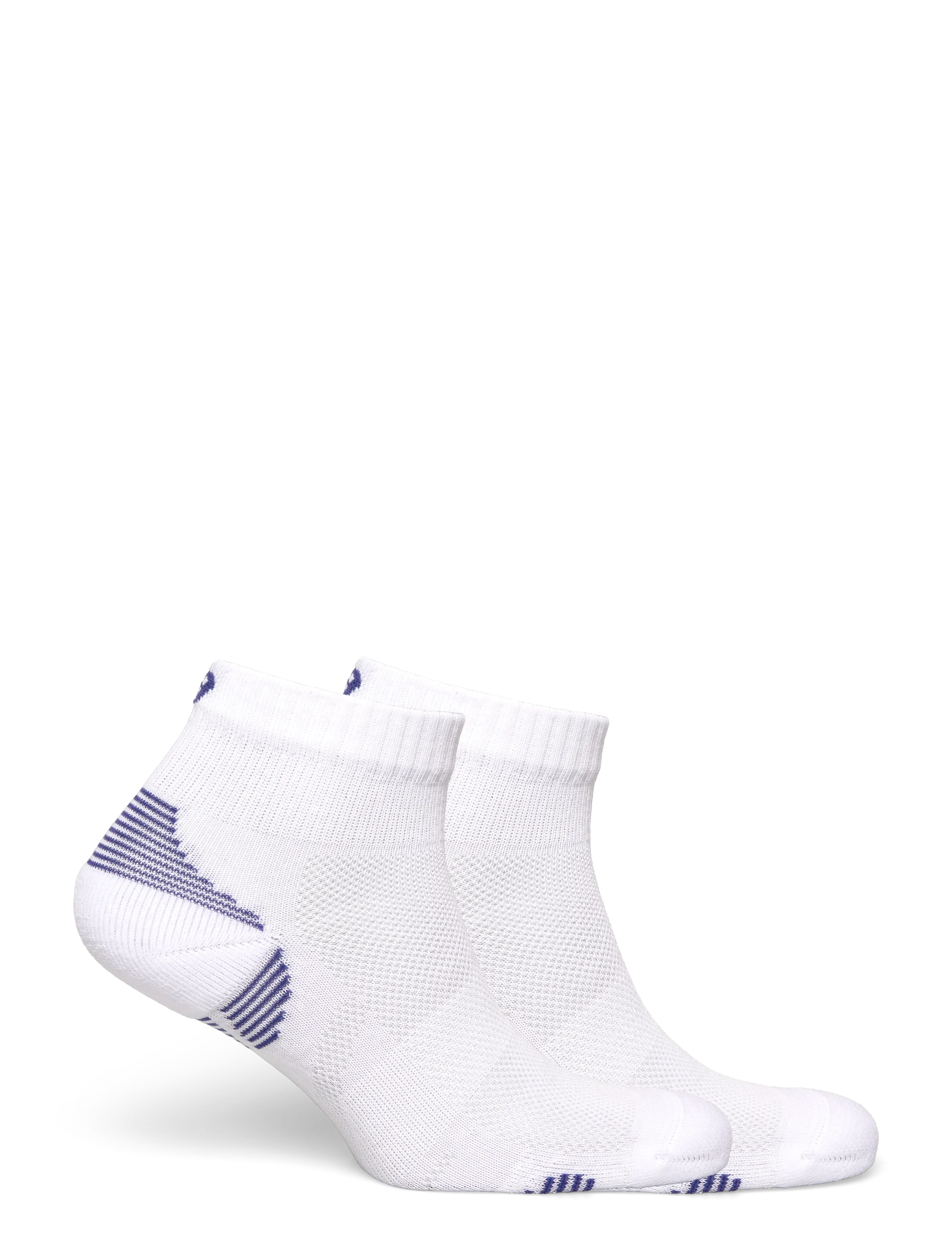 Asics - 2 PACK CUSHIONED RUN QUARTER SOCK - clothes - brilliant white/asics blue - 1