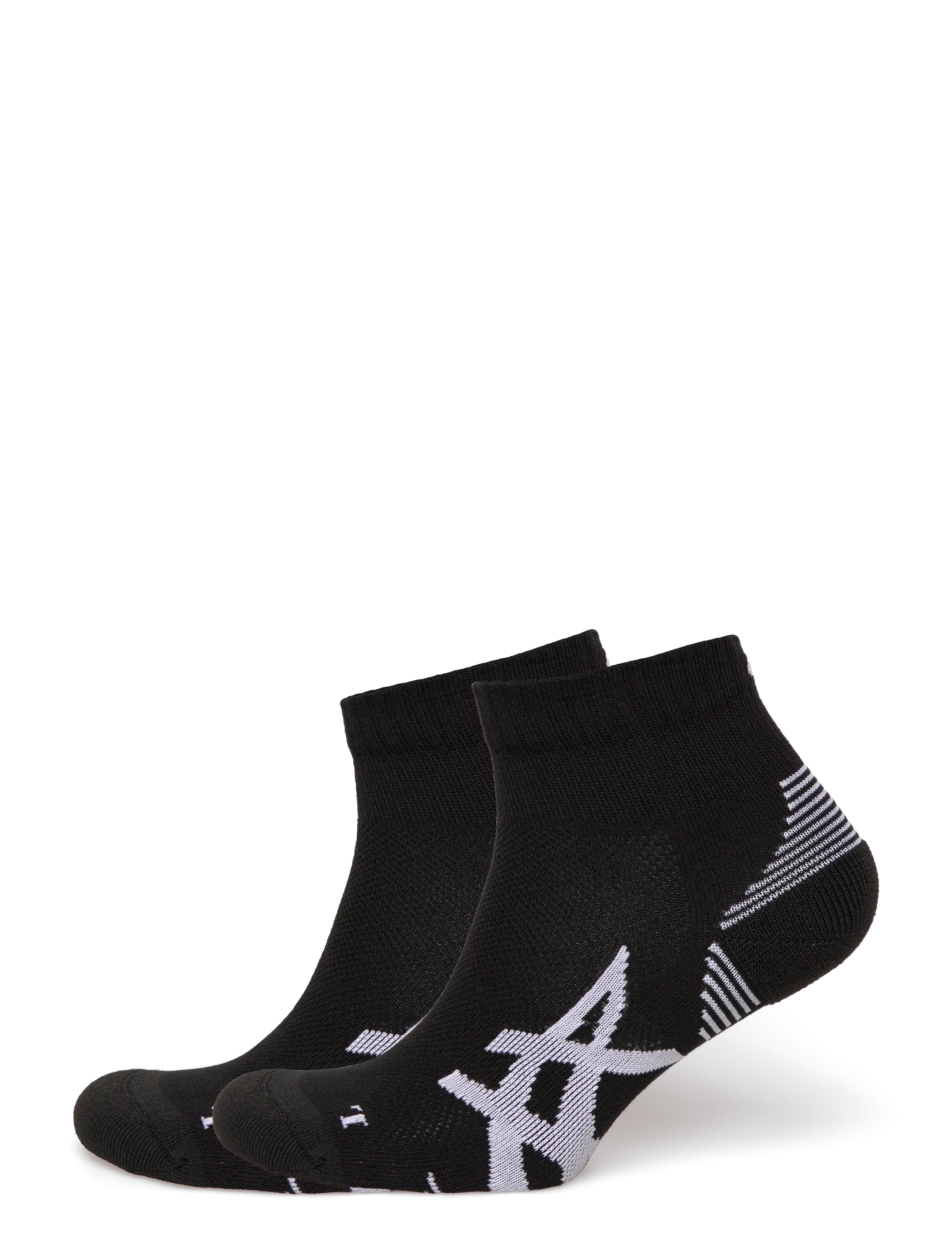 Asics 2 Pack Cushioned Run Quarter Sock, M, Black, Sport Clothing > Sport Socks, Dame